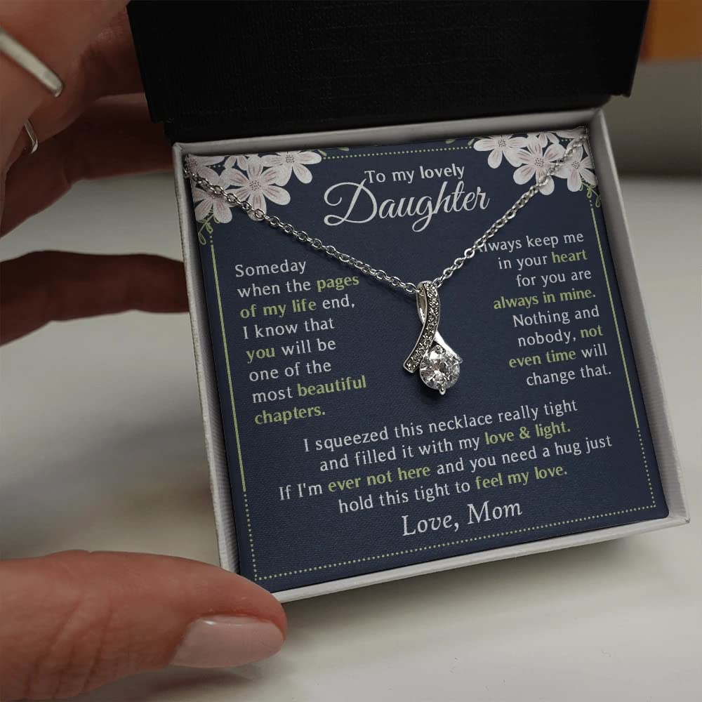 Mom to Daughter Necklace - Personalized Gift for Daughter from Mother with Message Card & Gift Box - Perfect for Birthdays, Graduation, Christmas & Special Occasions