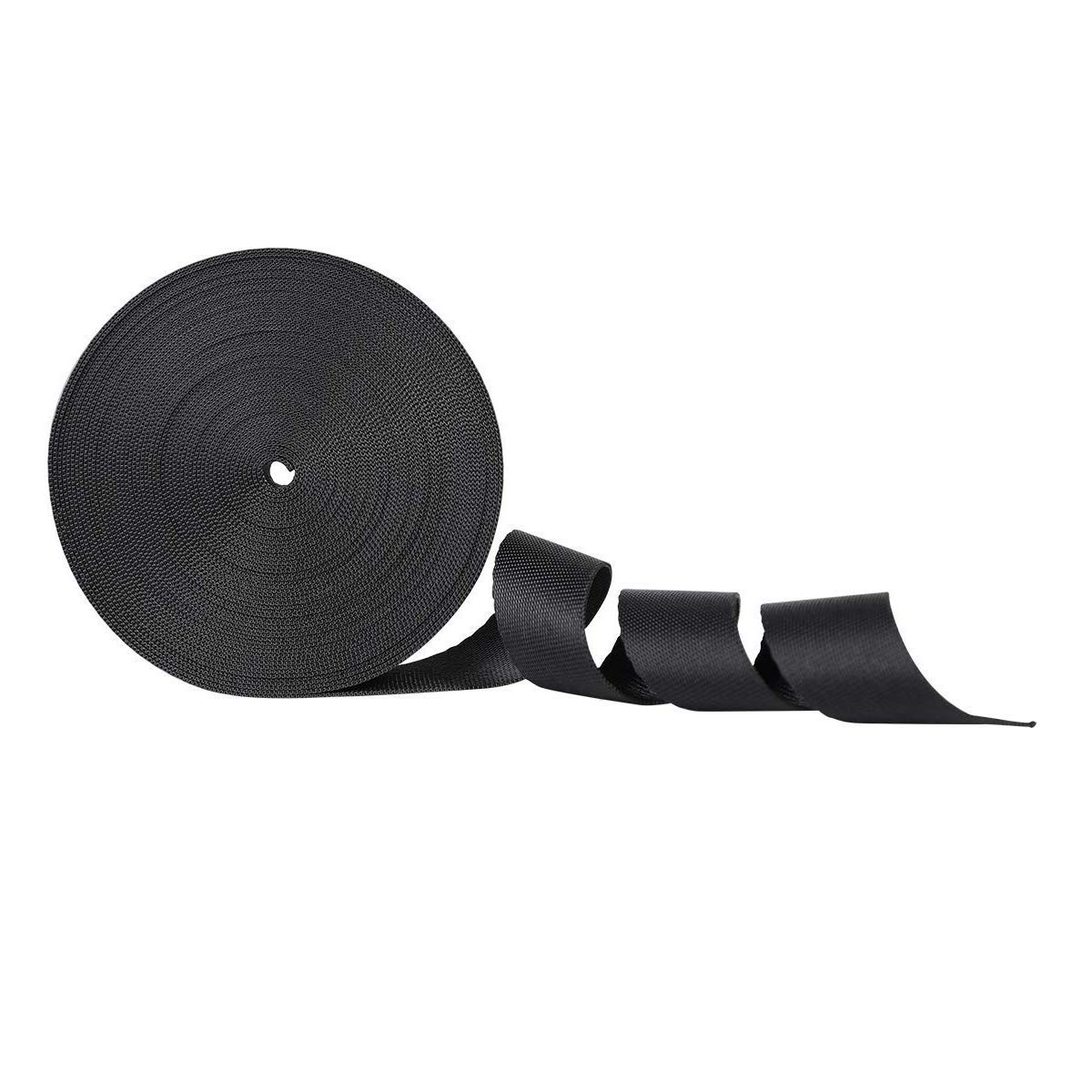 1.5 Inch Wide Flat Nylon Webbing Strap - 10 Yards (Black) | Heavy Duty DIY Material for Luggage Straps, Dog Leashes, Outdoor Gear & Furniture Repair | Perfect for Camping, Hiking, Home Improvement & Craft Projects