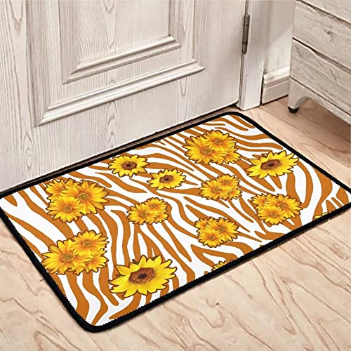 Orange Sunflower Zebra Skin Print