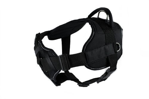 **Dean & Tyler D&T FUN-CH SZALD RT-S Padded Dog Harness for Small Dogs - Adjustable (56cm-69cm Girth), Reflective Black - Perfect for Seizure Alert Dogs, Walking & Outdoor Adventures**