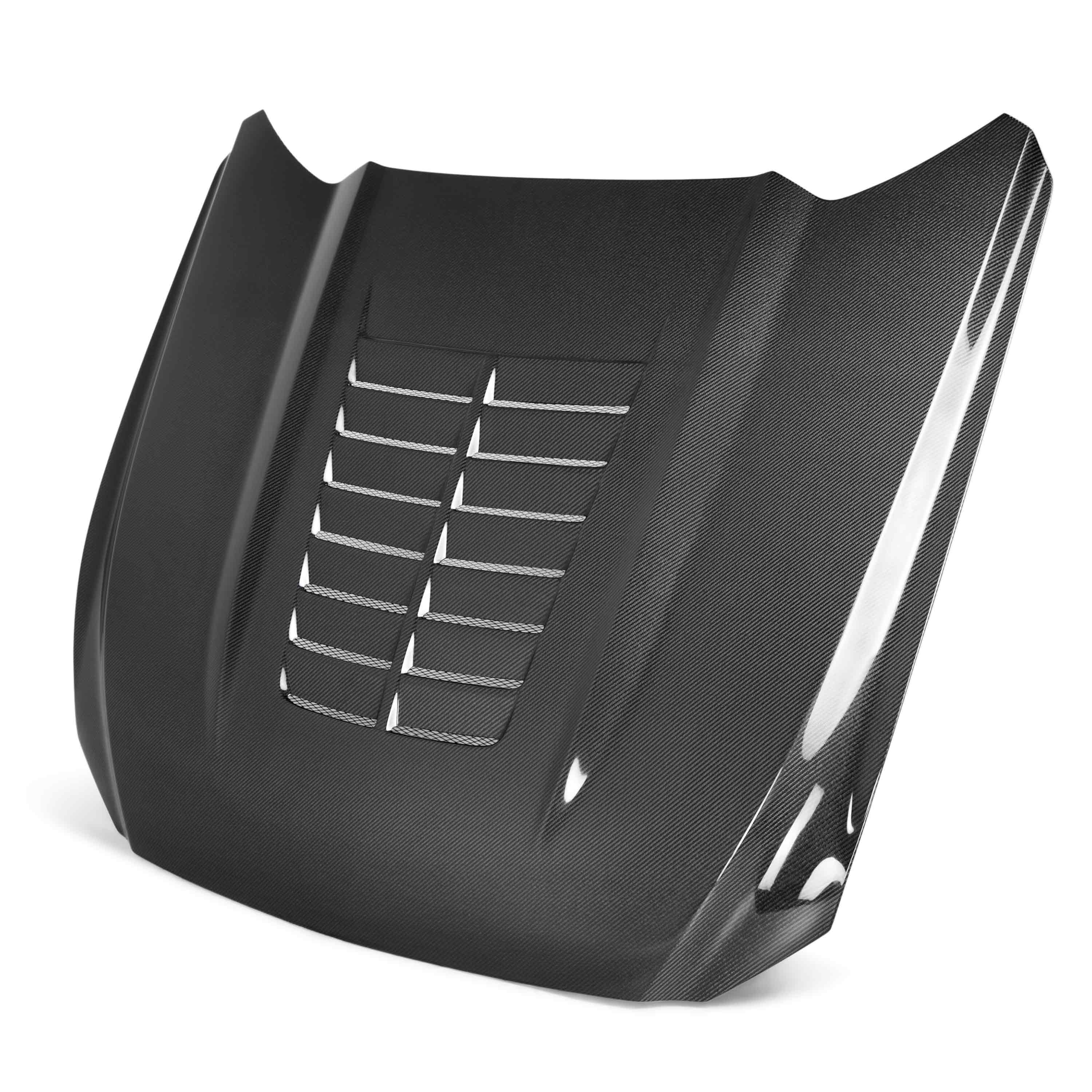 2015-2017 Ford Mustang GT Double Sided Hood by Anderson Composites | OEM Style Carbon Fiber Replacement | Perfect for Racing & Car Shows