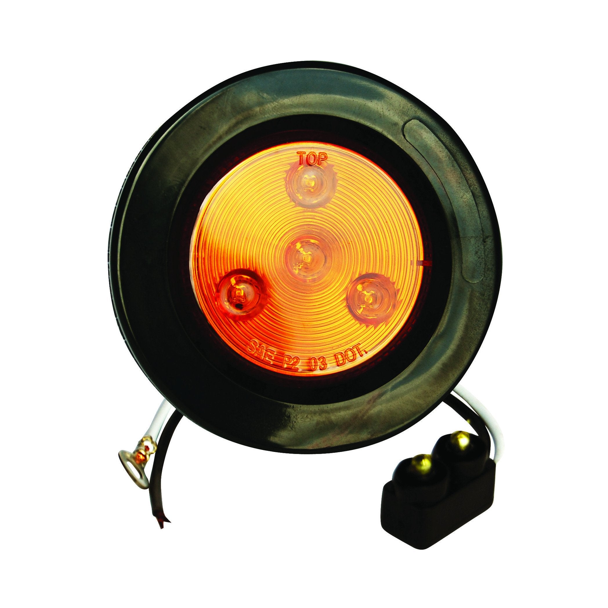 Fortpro 2.5 Inch Amber Round Clearance/Marker LED Light with 4 LEDs & Amber Lens - 5 Pack (F235169) | Durable Truck, Trailer & Vehicle Safety Lights for Night Visibility & Hazard Marking