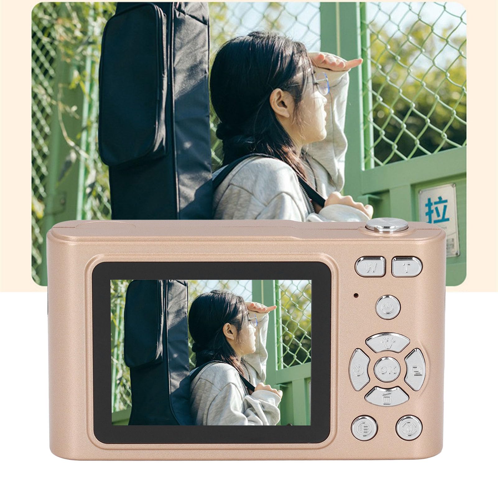 4K Digital Camera for Photography & Vlogging - 48MP, 16X Zoom, Auto Focus, Anti-Shake, Compact Point and Shoot Travel Camera (Gold) - Perfect for Travel, YouTube Videos, Family Events & Outdoor Adventures