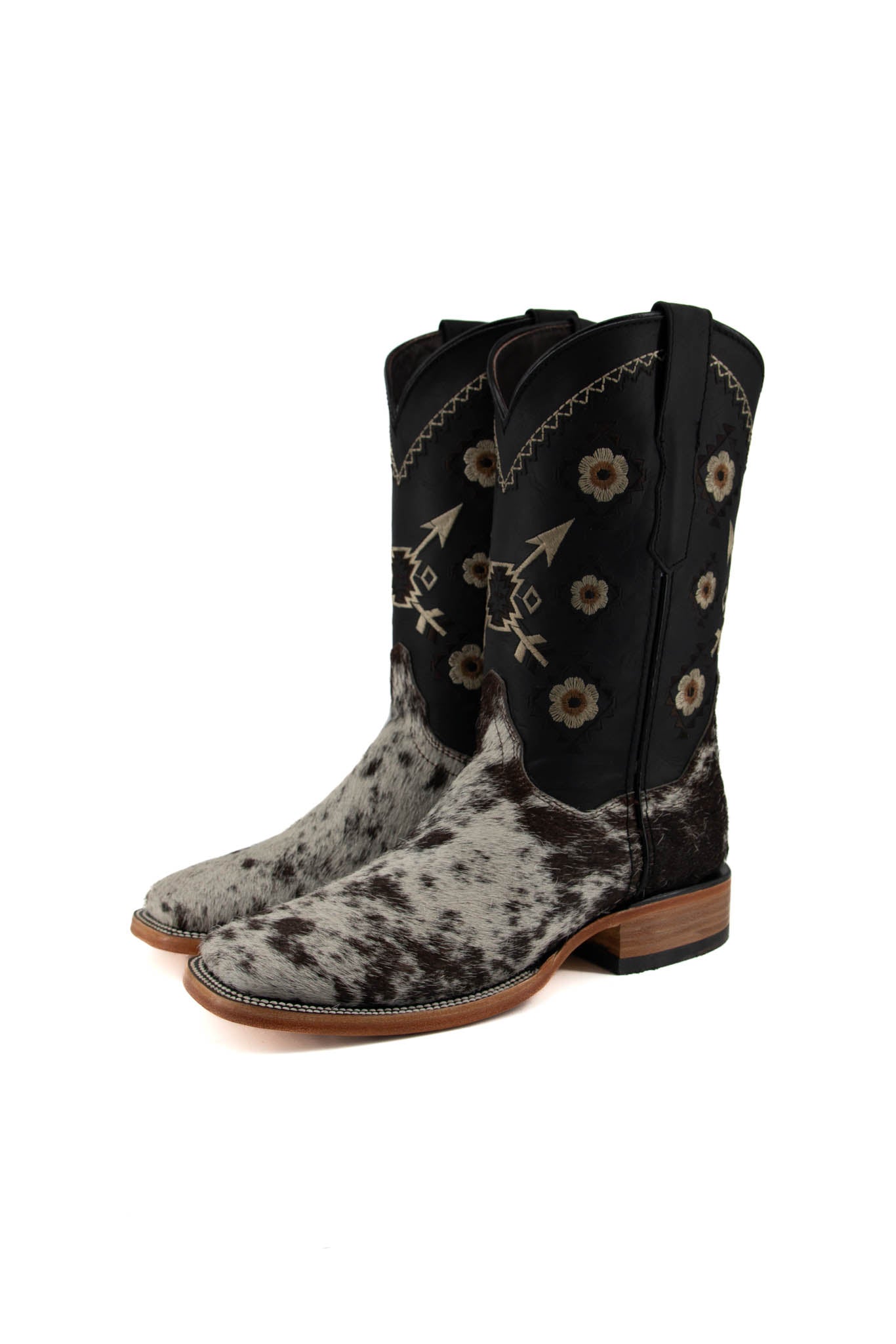 Women's Cowhide Square Toe Boots Size 8.5 - Comfortable Short Shaft Western Boots for Riding & Casual Wear | Final Sale