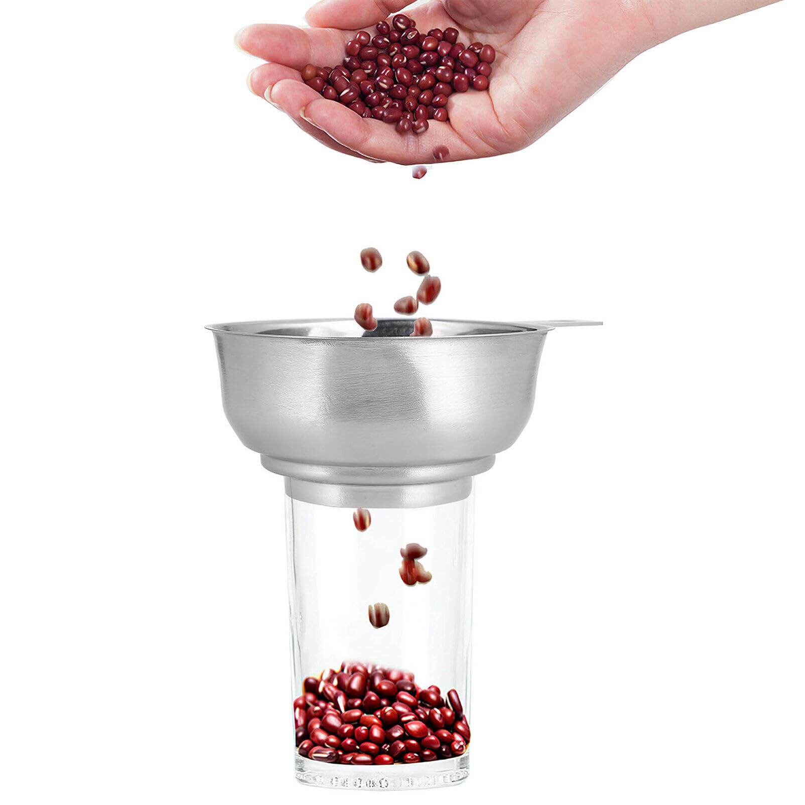 Stainless Steel Wide Mouth Canning Funnel for Mason Jars & Bottles - Hemoton Large Food Filling Funnel (Silver) - Perfect for Home Canning, Preserving, and DIY Kitchen Projects