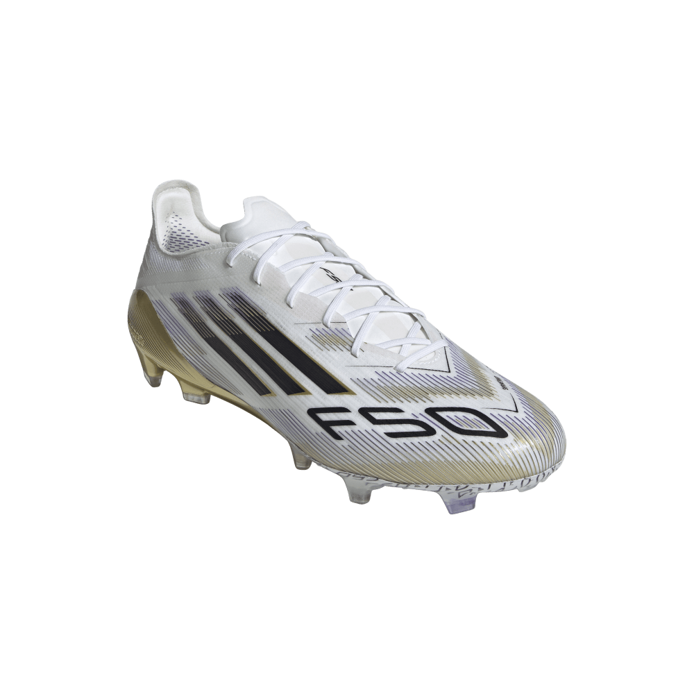 Adidas F50 Elite FG Soccer Cleats for Men - White/Black/Metallic Gold Football Shoes - Perfect for Professional Matches & Training Sessions