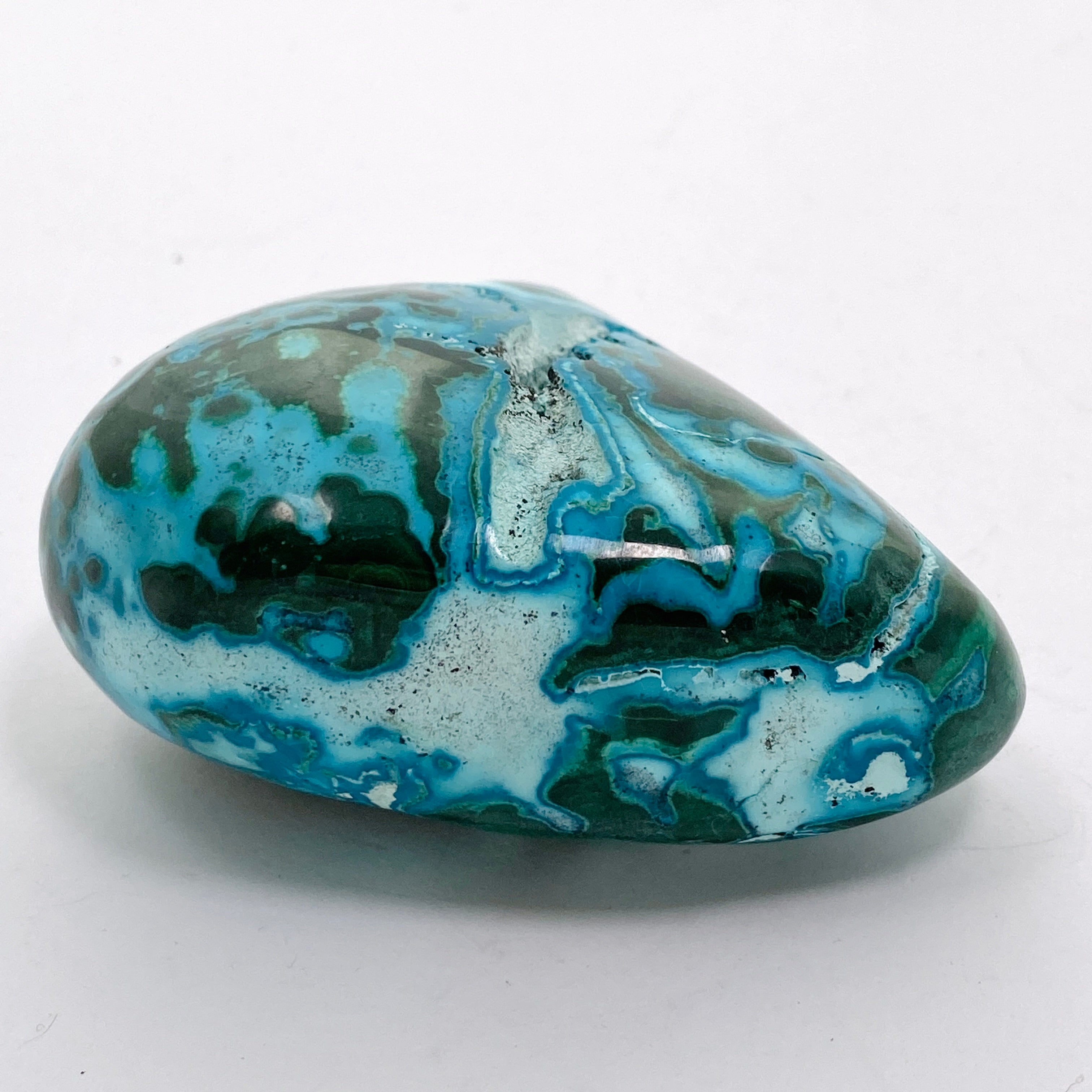 Natural Malachite and Chrysocolla Polished Freeform Stone - Congo CR3751 | Healing Crystal for Meditation, Jewelry Making & Home Decor
