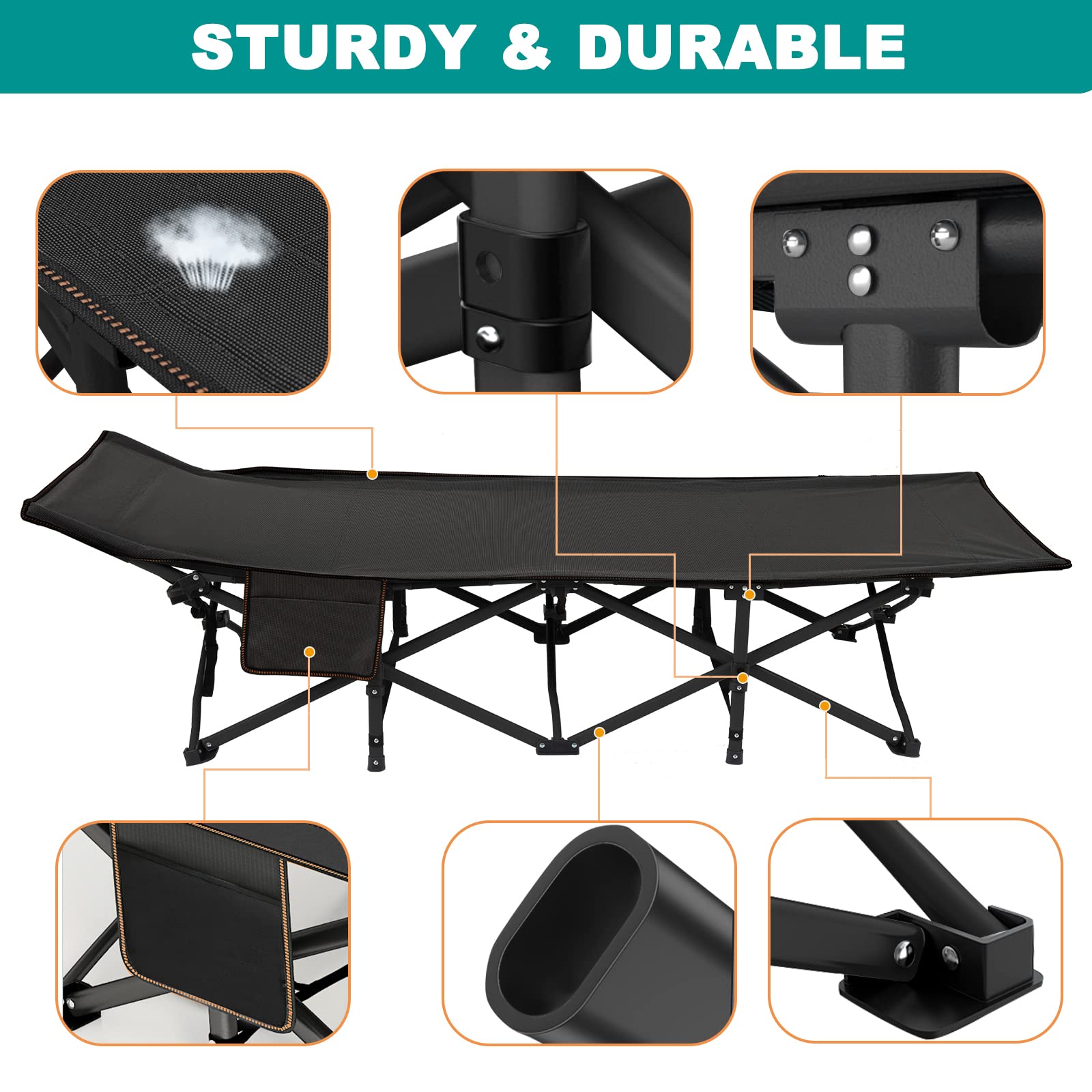 Barbella 2 Pack Folding Cot for Adults - Portable Camping Cot with Mattress, Foldable Guest Bed & Carry Bag - Perfect for Home, Office, Travel & Outdoor Camping Trips