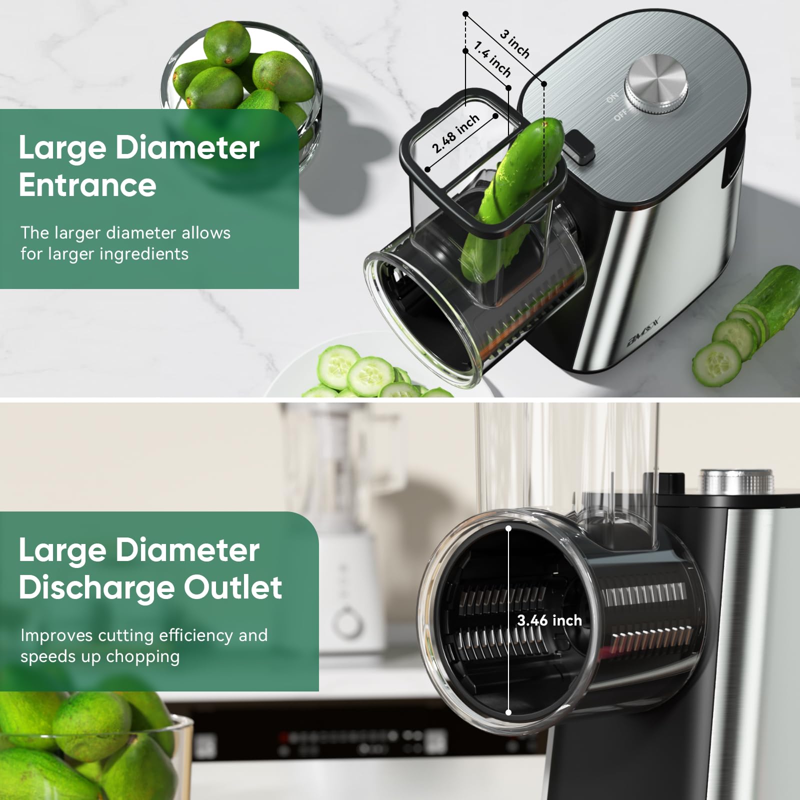 Upgraded 250W Electric Cheese Grater & Slicer - Automatic Shredder for Cheese, Fruits, Vegetables - 5 Blade Salad Maker - Perfect for Pizza Topping, Meal Prep & Healthy Cooking