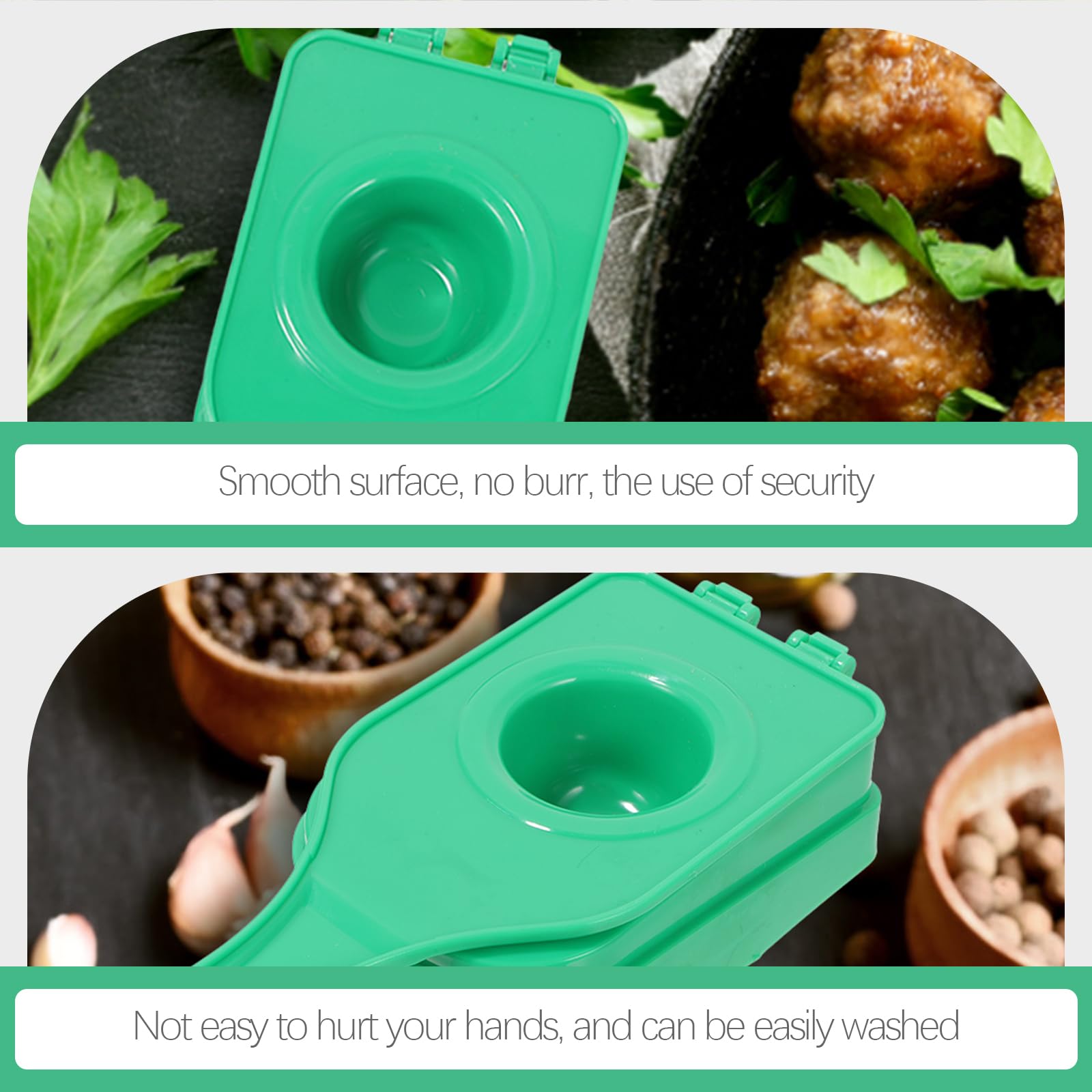 GANAZONO Mini Meatball Maker - Cake Ball & Rice Ball Scooper Tool - Plastic Meatballer Spoon & Tongs for Cooking - Portable Handheld Meat Making Mold - Perfect for Home Cooking, Meal Prep & Party Food Decoration