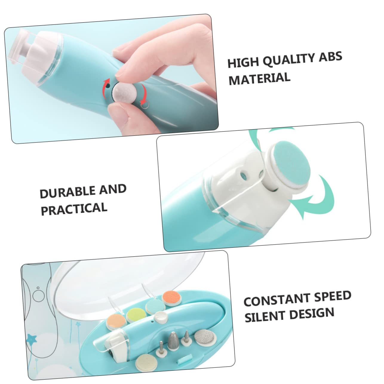 CATIEBYE Electric Nail Grinder & Trimmer Kit - Safe Baby Nail Clippers for Newborns & Kids - Gentle Nail Care with ABS Material - Perfect for Home Use & Travel