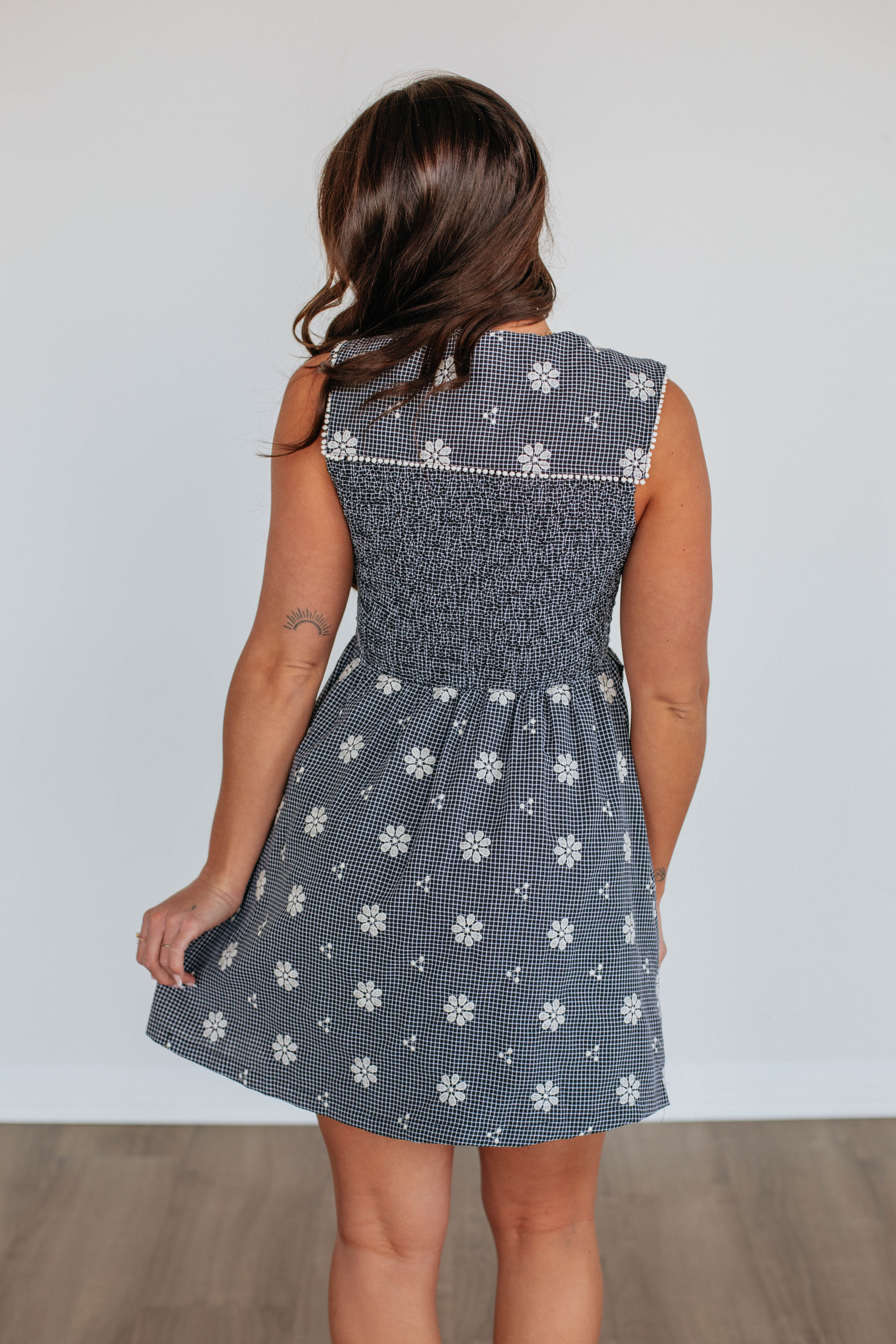 Aziza Women's Gingham Print Summer Dress - Flowy Short Sleeve A-Line Dress for Casual Outings, Beach Vacations & Date Nights