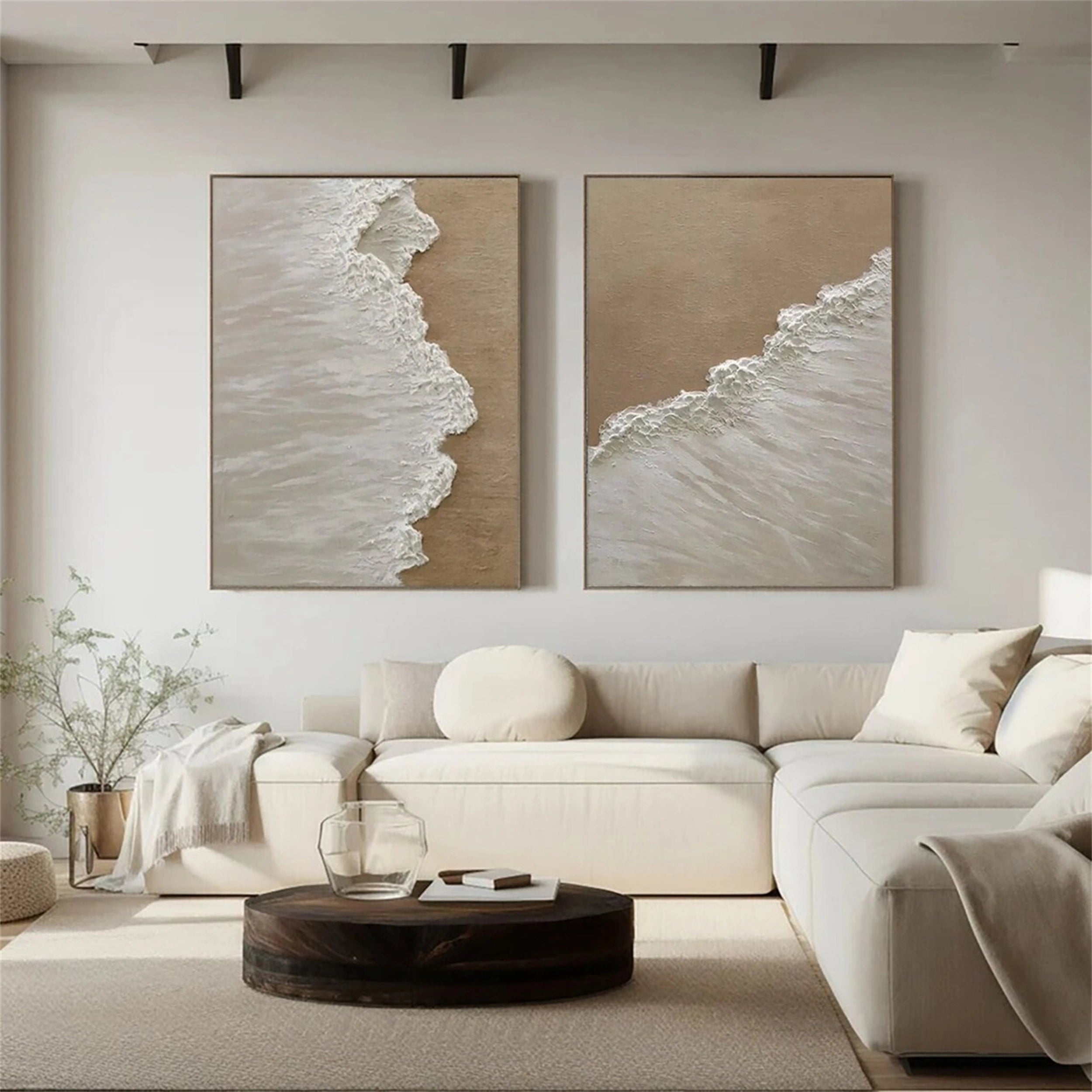 Ocean and Sky Painting Set of 2 - Beautiful Wall Art for Living Room & Bedroom Decor - #OS109 | Coastal Landscape Artwork for Home & Office