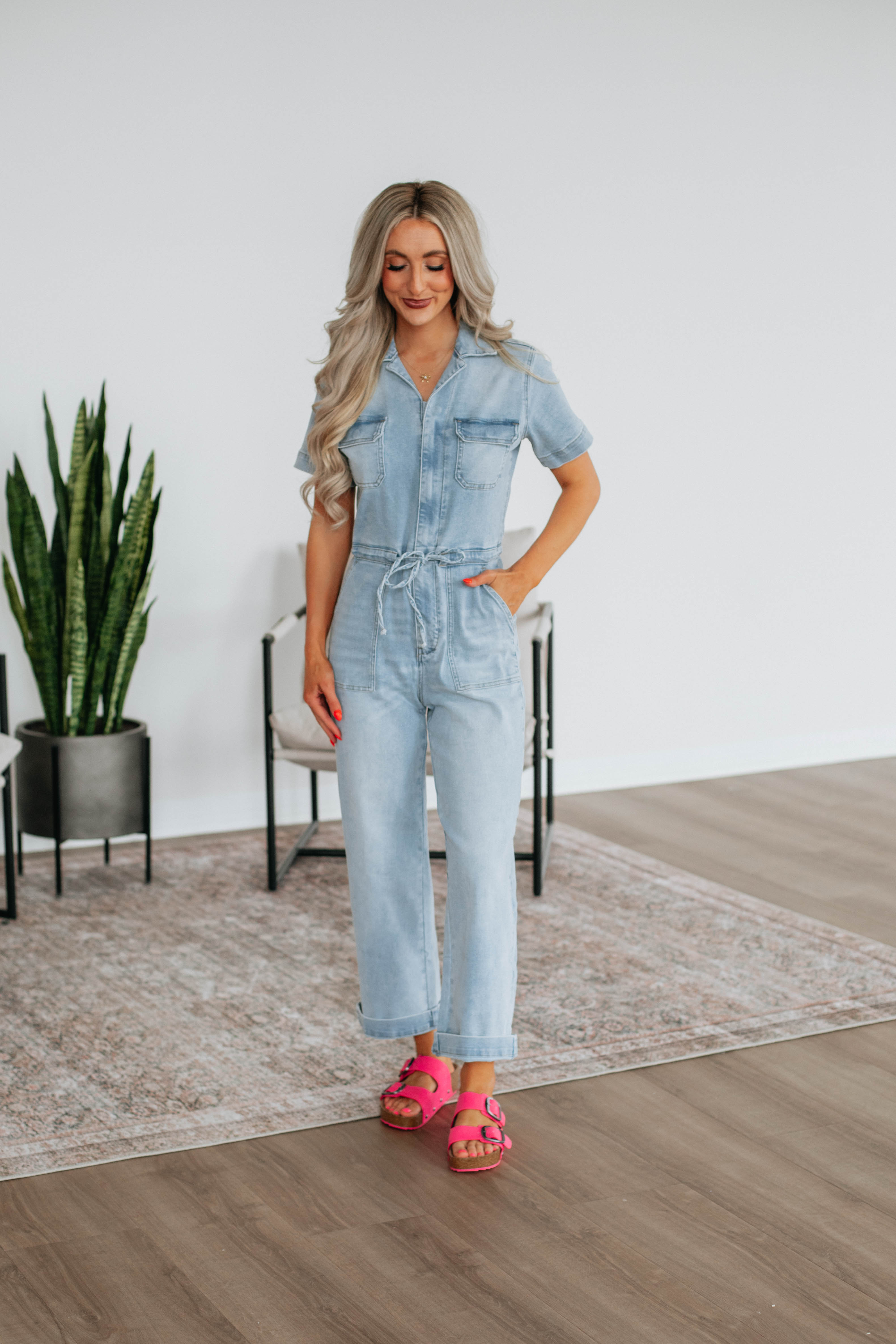 Caroline KanCan Denim Jumpsuit for Women - Stylish One-Piece Romper with Pockets | Perfect for Casual Outings, Date Nights & Summer Fashion