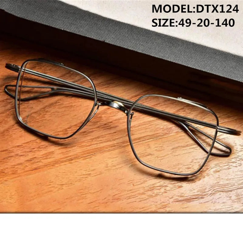 Aimee Unisex Full Rim Square Double Bridge Titanium Eyeglasses 24124 - Lightweight Durable Frame for Men & Women - Perfect for Reading, Work & Fashion Accessories