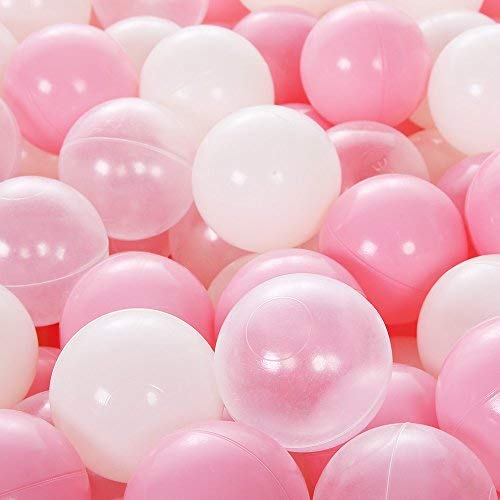 PlayMaty 2.36 Inch Non-Toxic Plastic Ball Pit Balls - 70 Pack Phthalate & BPA Free Ocean Themed Play Balls for Kids, Toddlers & Babies - Perfect for Playhouses, Tents, Playpens, Pools & Party Decorations (Pink)