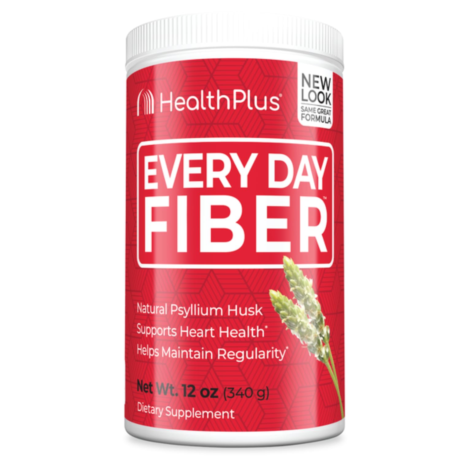 Health Plus Daily Fiber Digestive Support - Natural Fiber for Bloating & Heart Health (12oz, 48 Servings) for Active Lifestyles