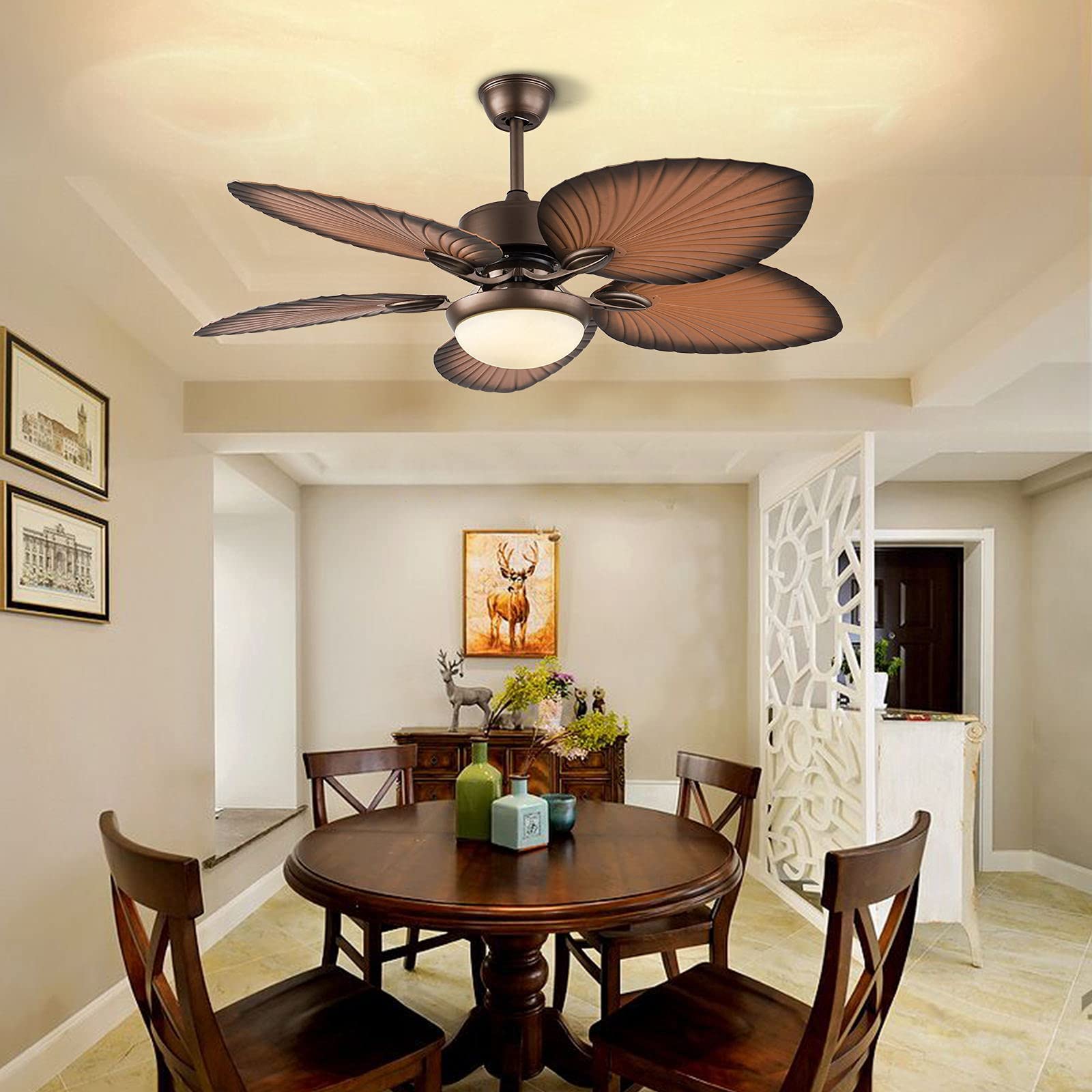 Modern Ceiling Fan with Lights & Remote Control - Reversible Blades, Quiet DC Motor - Perfect for Kitchen, Bedroom, Living & Dining Room (Style A) - Energy Efficient Cooling & Stylish Home Decor