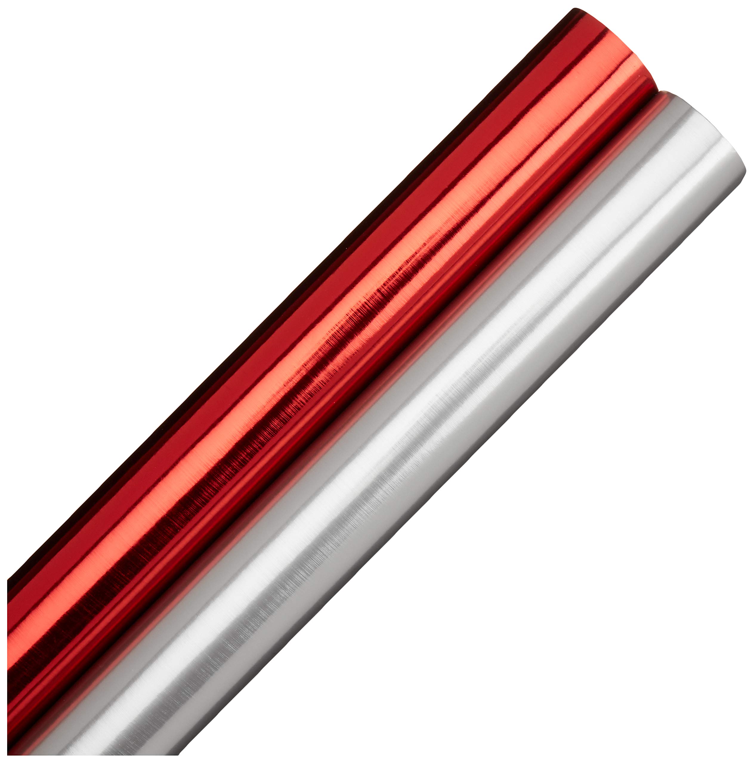 Premium Papyrus Christmas Wrapping Paper Rolls - Festive Red & Silver Holiday Gift Wrap (2 Rolls, 40 sq. ft) for Present Wrapping, Tree Decorations & Party Supplies