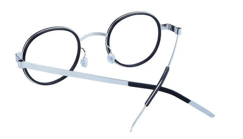 Unisex Full Rim Round Screwless Titanium Acetate Eyeglasses 3033 - Lightweight & Durable Frame for Men & Women - Perfect for Reading, Work & Everyday Use