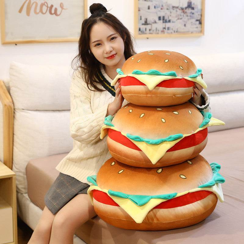 Juicy Giant Burger Plush Toy - Super Soft & Cute Fast Food Stuffed Animal for Kids & Adults | Perfect for Gifts, Room Decor, and Themed Parties