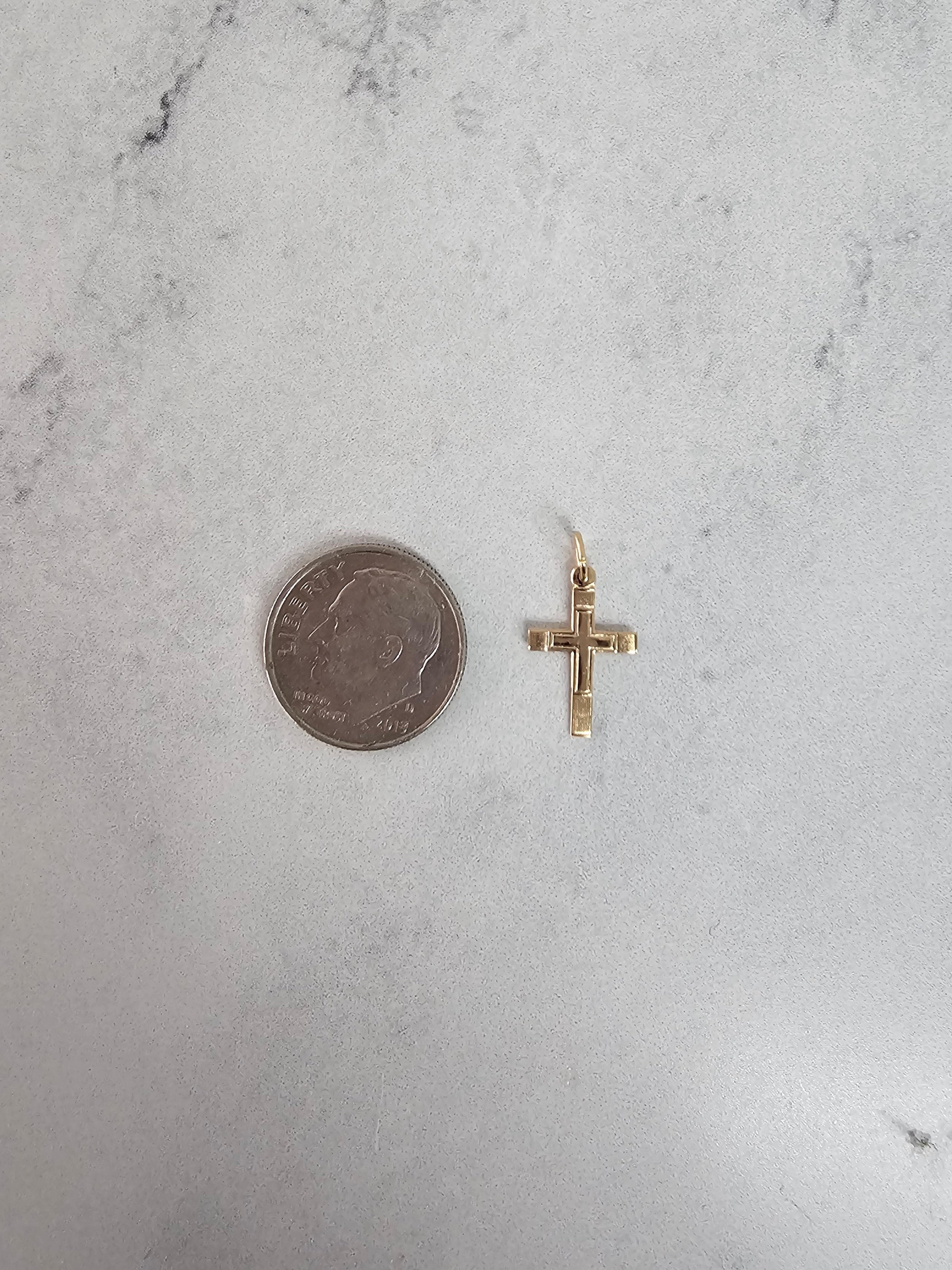 14K Yellow Gold Small Cross Pendant - Elegant Religious Jewelry for Women, Perfect for Gifts, Baptism, Weddings & Everyday Wear