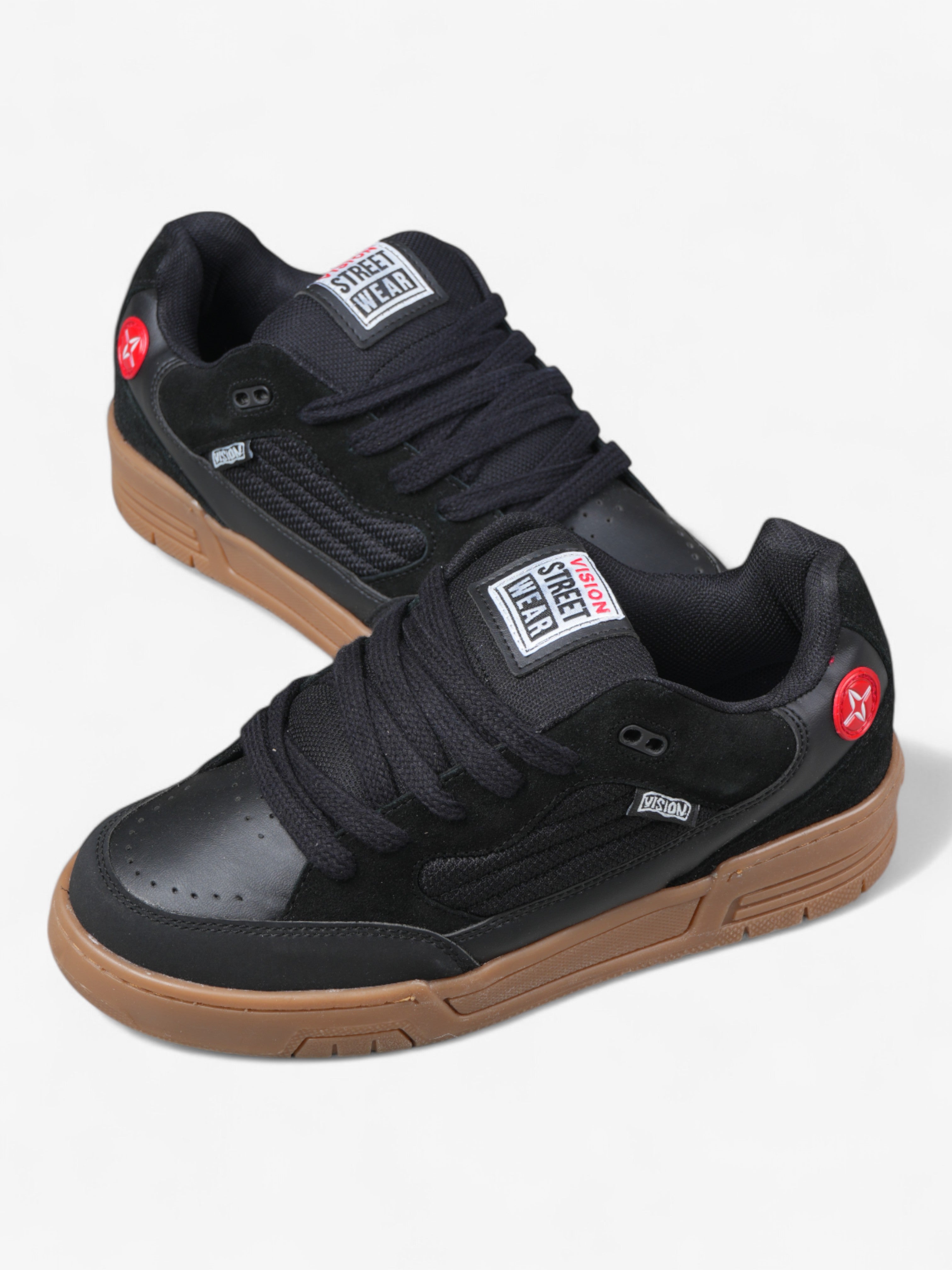 Vision Street Wear Saavy Skate Shoes - Black & Brown Sneakers for Men & Women | Comfortable & Durable for Skateboarding, Casual Wear & Street Fashion