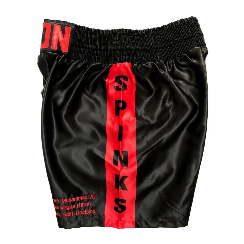Leon Spinks Autographed Limited Edition Boxing Shorts - Exclusive Private Signing April 2020 - Perfect for Boxing Memorabilia Collectors & Sports Fans Display