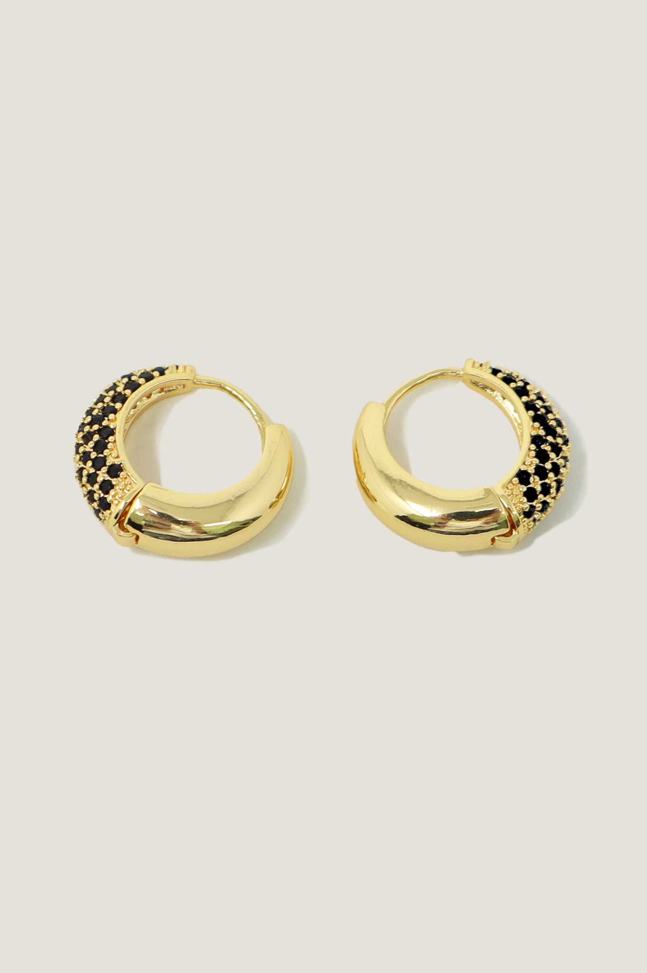 Spark Huggie Earrings for Women - Black Gold Plated Hoop Earrings for Everyday Wear & Gifts | Perfect for Parties, Work & Casual Outfits
