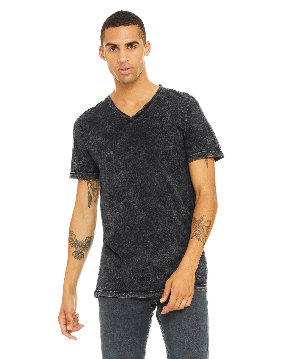 Bella + Canvas 3655C Unisex Textured Jersey V-Neck T-Shirt - Soft Comfort Fit for Men & Women - Perfect for Casual Wear, Layering & Everyday Outfits