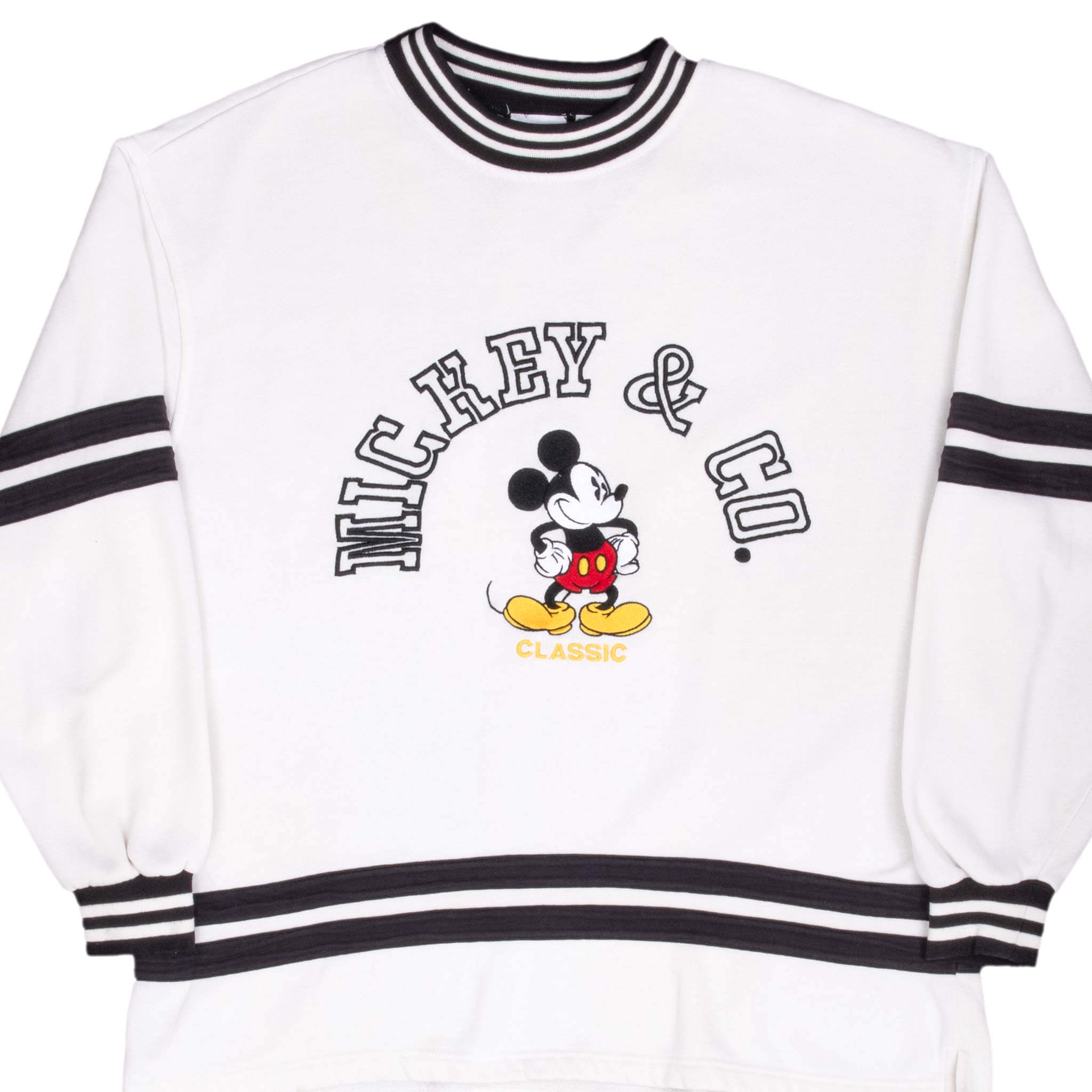 Vintage 1990s Disney Mickey Mouse & Co White Sweatshirt XL - Retro Cartoon Graphic Hoodie for Casual Wear & Disney Fan Gifts
