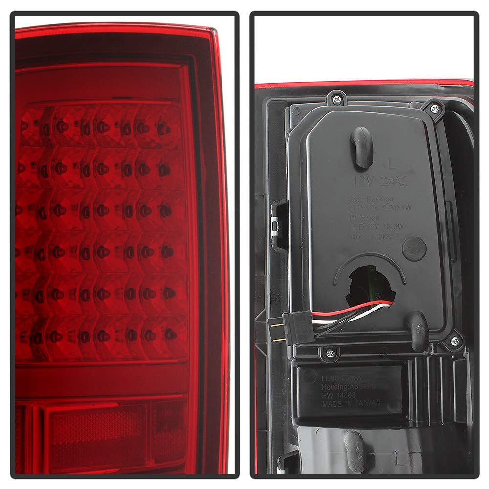 ACANII Red Clear LED Tube Tail Lights Brake Lamps Set for 2009-2018 Dodge Ram 1500/2500/3500 - Exotic Red V2 - Upgrade Your Truck's Style & Night Visibility for Off-Road & Daily Driving