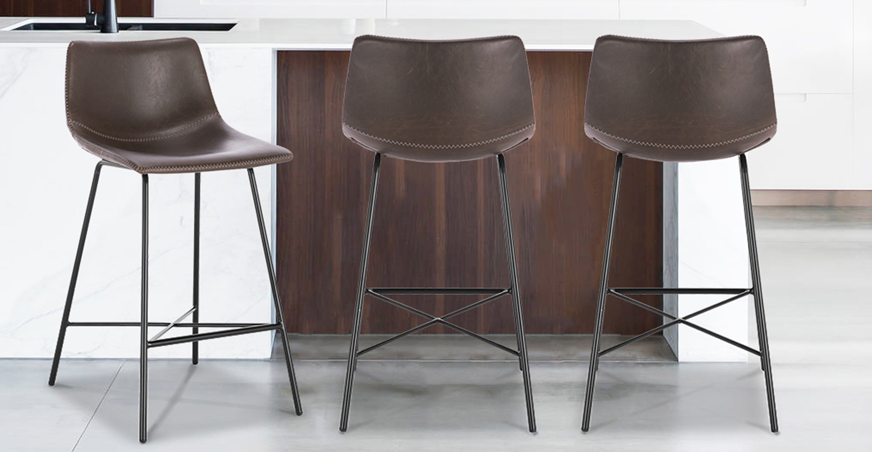 Paxton 24 Inch Counter Height Bar Stool - Adjustable Swivel Kitchen Island Stool for Dining, Breakfast Nook & Home Bar Use