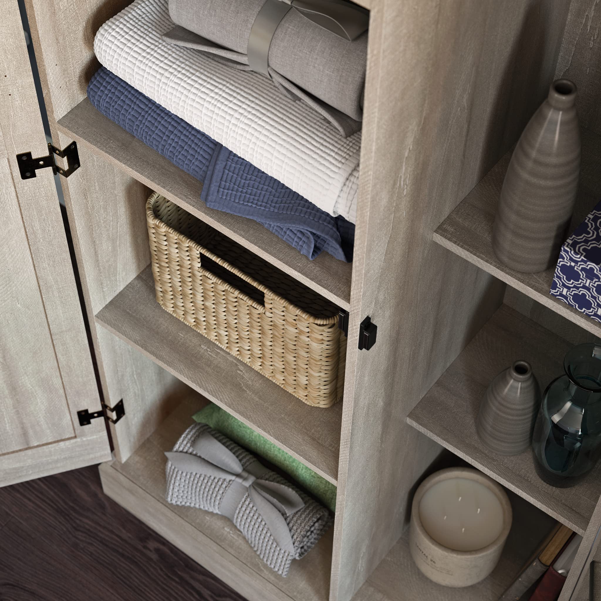Sauder Spring Maple Finish Storage Cabinet with Swing Out Door - Pantry Organizer for Kitchen, Bathroom & Office Storage Solutions