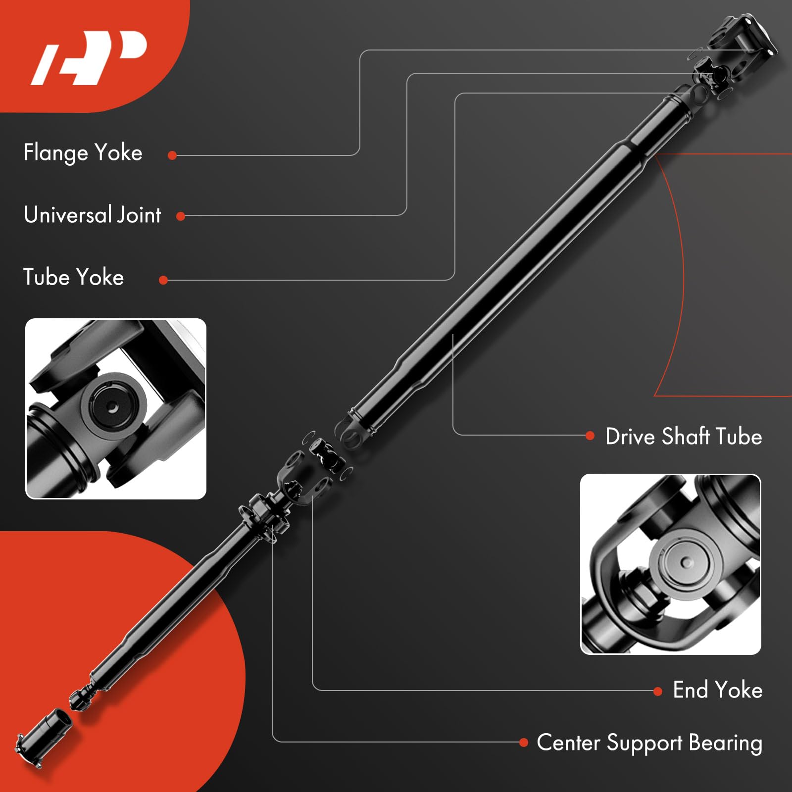 Premium Front Drive Shaft Prop Shaft for Dodge Ram 2500 3500 2003-2013 Pickup Trucks - Auto Transmission 4WD Replacement Part #52123326AB #52105934AB - Perfect for Off-Roading, Towing & Heavy-Duty Use