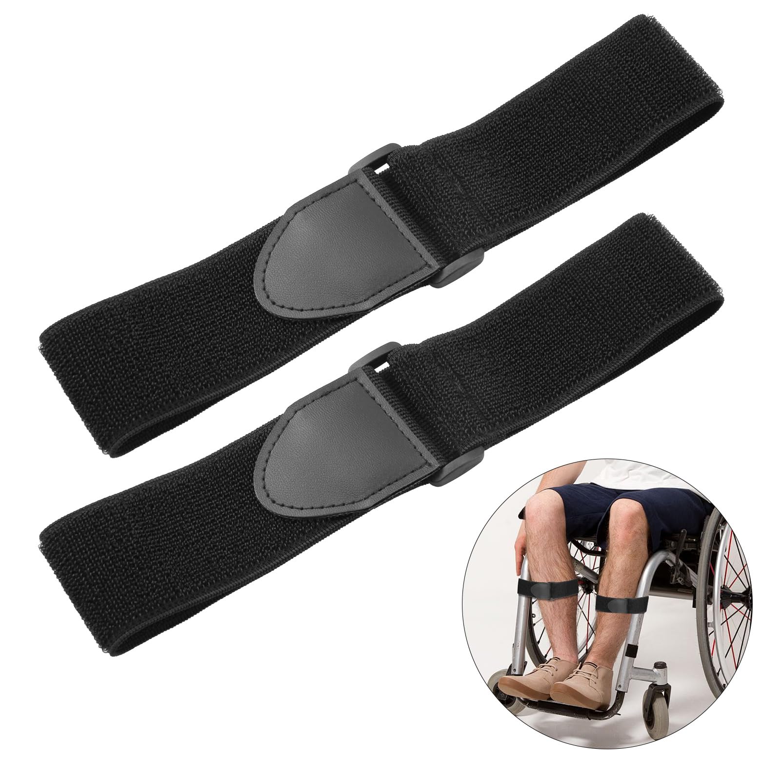 **Wheelchair Leg Straps - Adjustable Velcro Support Harness for Elderly, Dementia, Paralysis & Parkinson's - Secure Foot Restraints for Wheelchair Accessories - Ideal for Daily Use, Travel & Therapy**