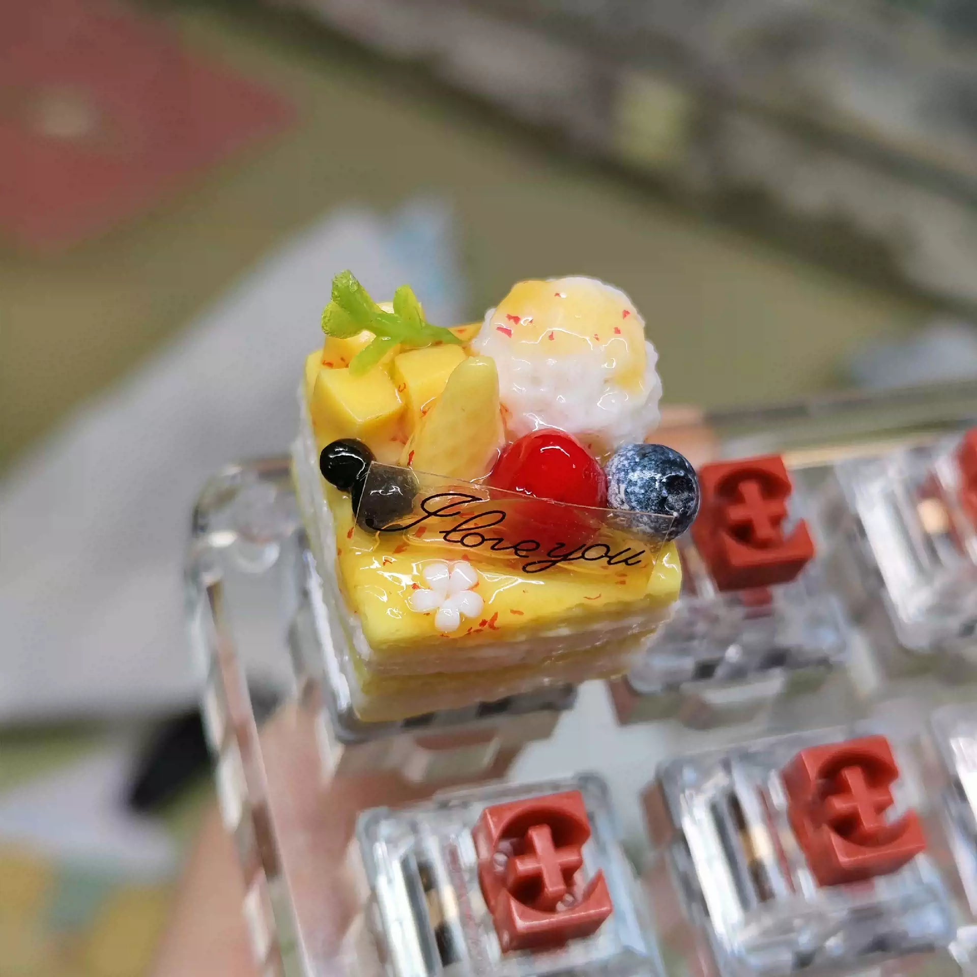 Handmade Resin Clay Food Collection Keycaps - Custom Stone Plastic Clay Artisan Keycaps for Mechanical Keyboards | Unique Keyboard Decor for Gaming & Office Use