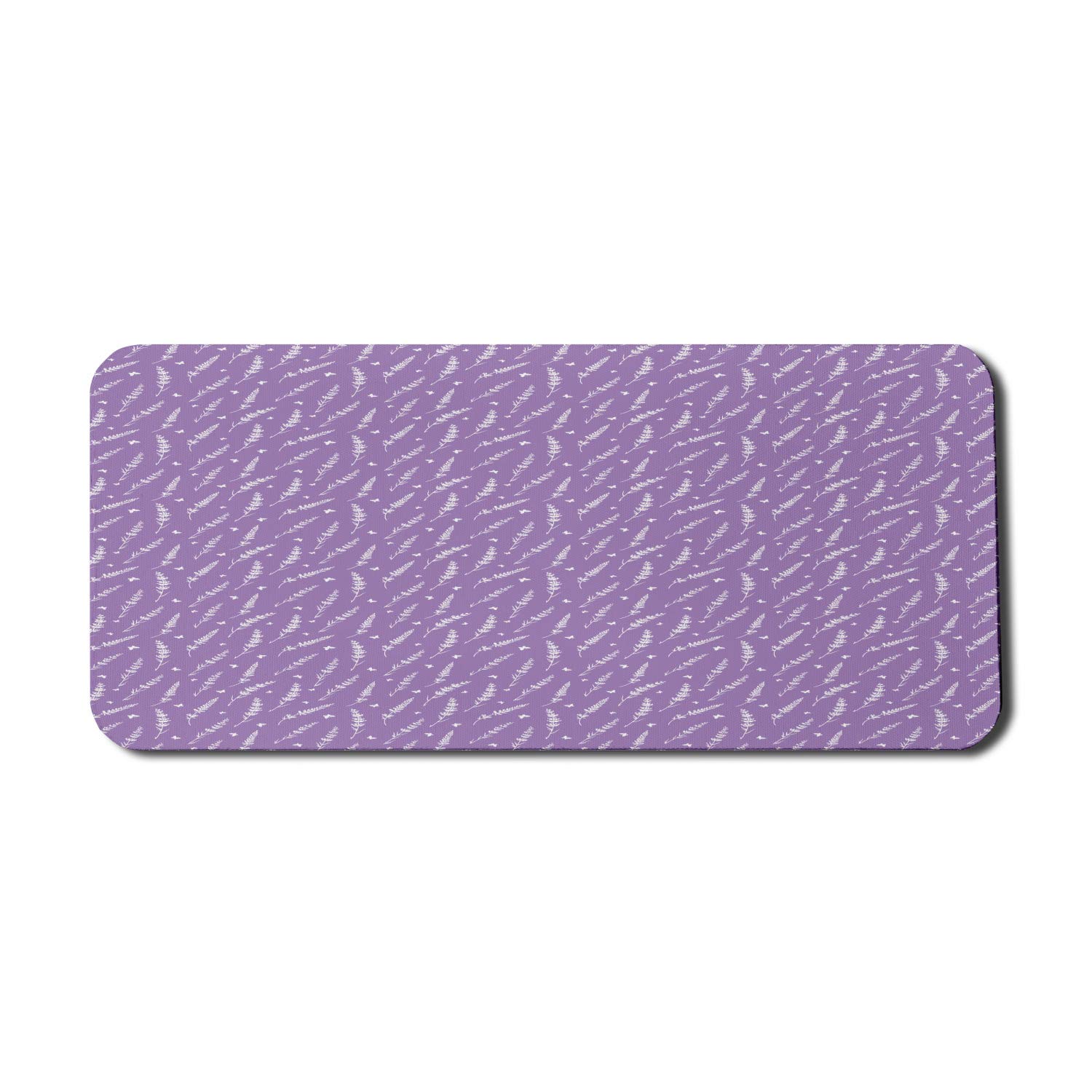 Ambesonne Floral Computer Mouse Pad - Romantic Lavender & Butterflies Design with Aromatic Herbs, Non-Slip Rubber Base, Extra Large 35