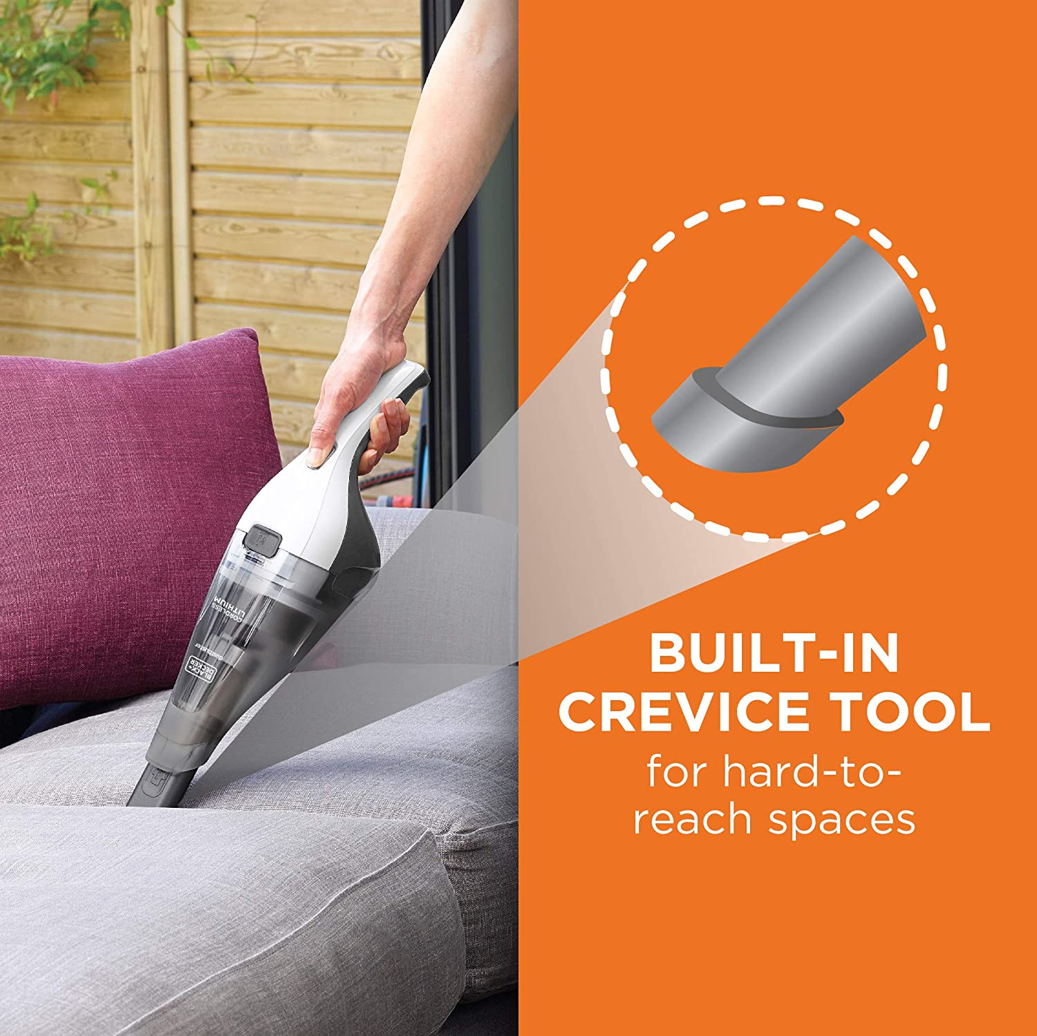 BLACK+DECKER HNVC215B10 Cordless Lithium Handheld Vacuum Cleaner - Powerful Dustbuster for Home, Car, and Pet Hair Cleaning