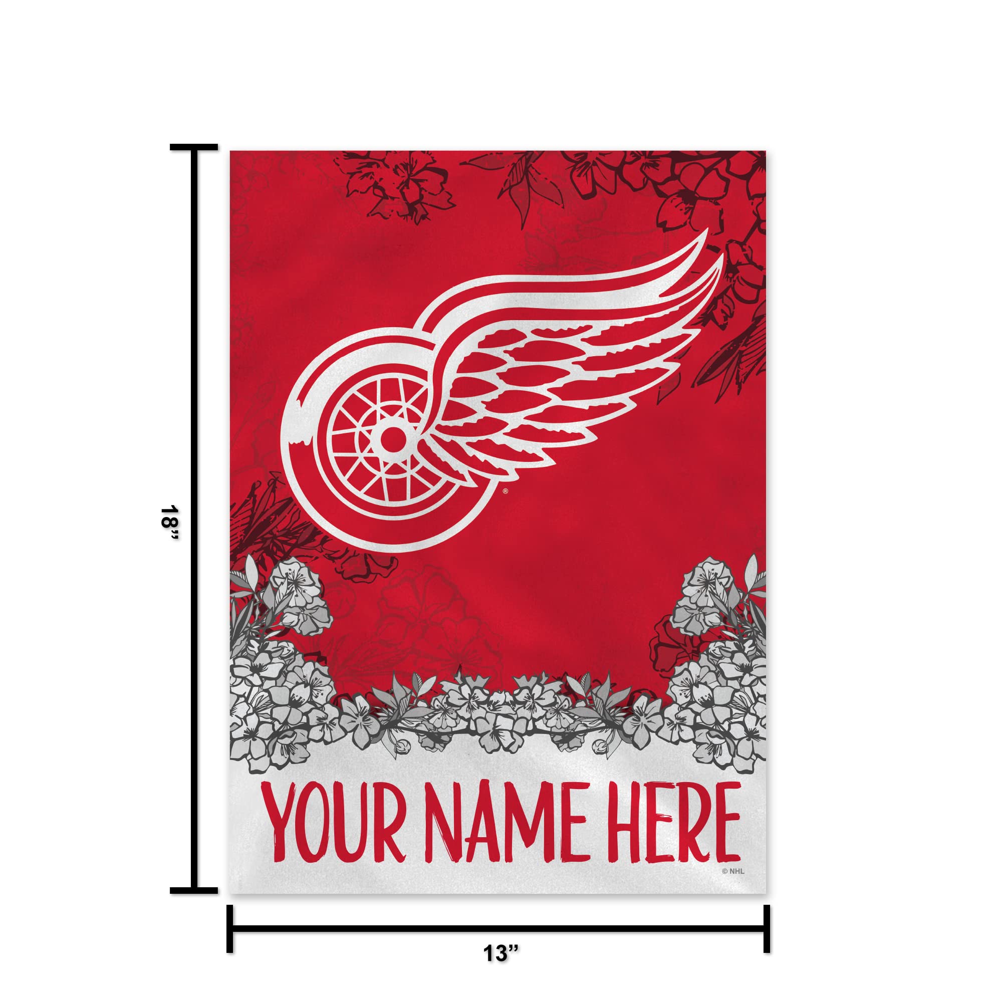 Personalized NHL Hockey Double-Sided Garden Flag 13x18 Inches - Rico Industries Official Licensed Team Flags for Outdoor Yard Decor, Sports Fan Gifts & Game Day Party Decorations