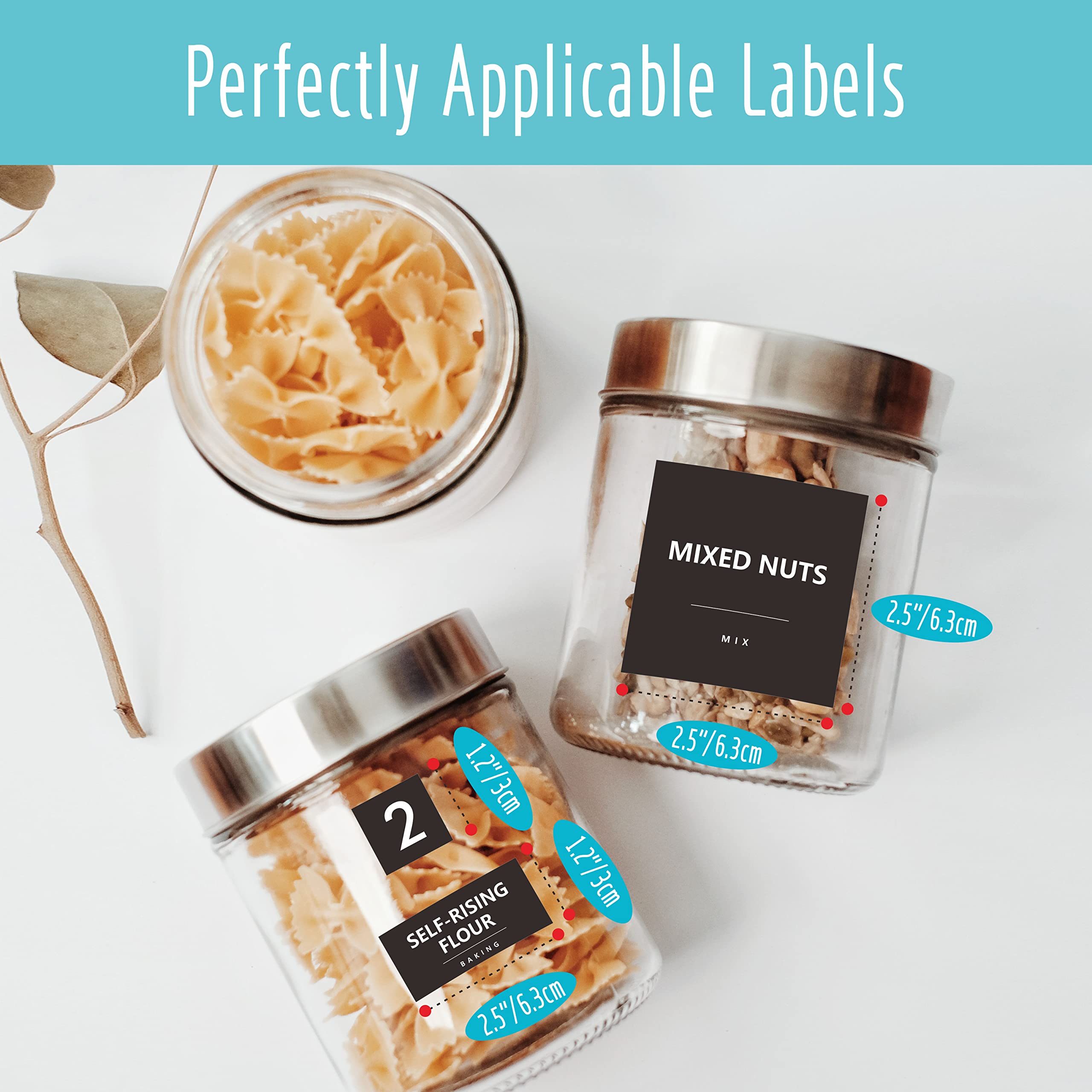 Hebayy 234-Piece Minimalist Kitchen Food Labels - 216 Preprinted & 18 Blank Stickers for Flour, Pasta, Peas, Condiments, Oil | Waterproof, Tear-Resistant, No Residue | Perfect for Pantry, Food Containers & Jars Organization