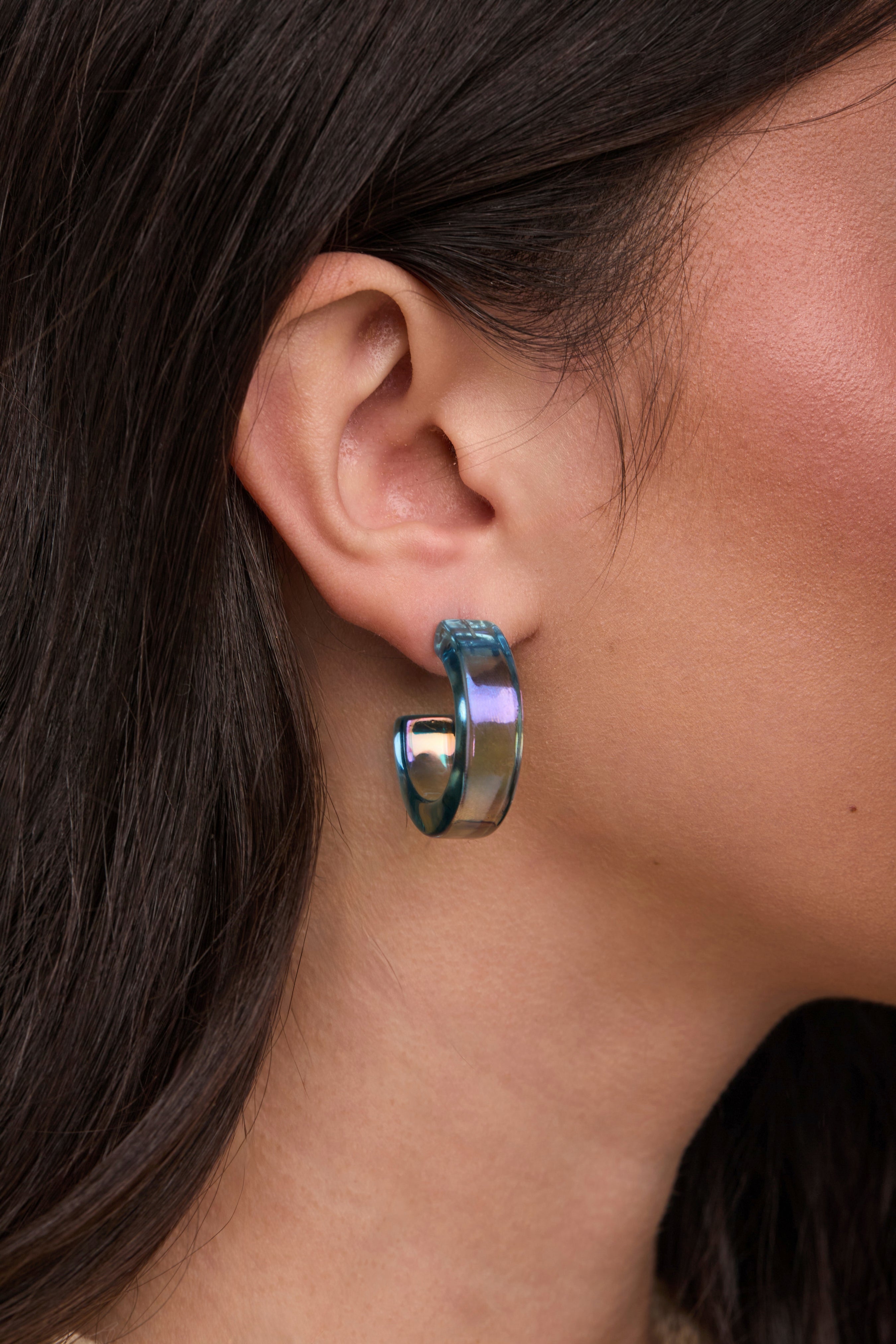 Ombre Shimmer Hoop Earrings for Women - Trendy Gradient Color Dangle Earrings for Party, Wedding & Everyday Wear