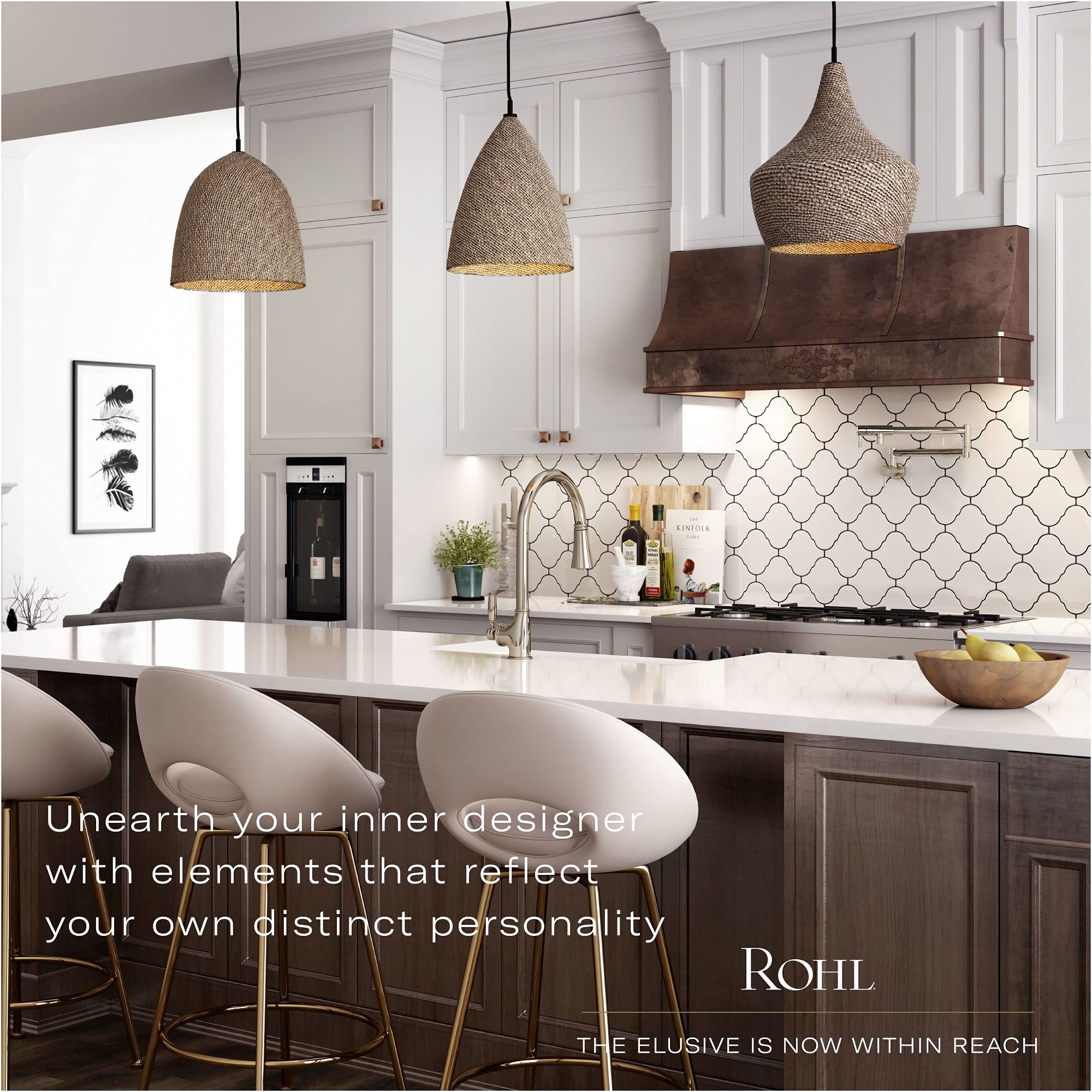 ROHL A3650LPWSIB-2 Italian Brass Kitchen Faucet - Modern Pull-Down Sprayer for Sink, Perfect for Home Kitchen & Commercial Use