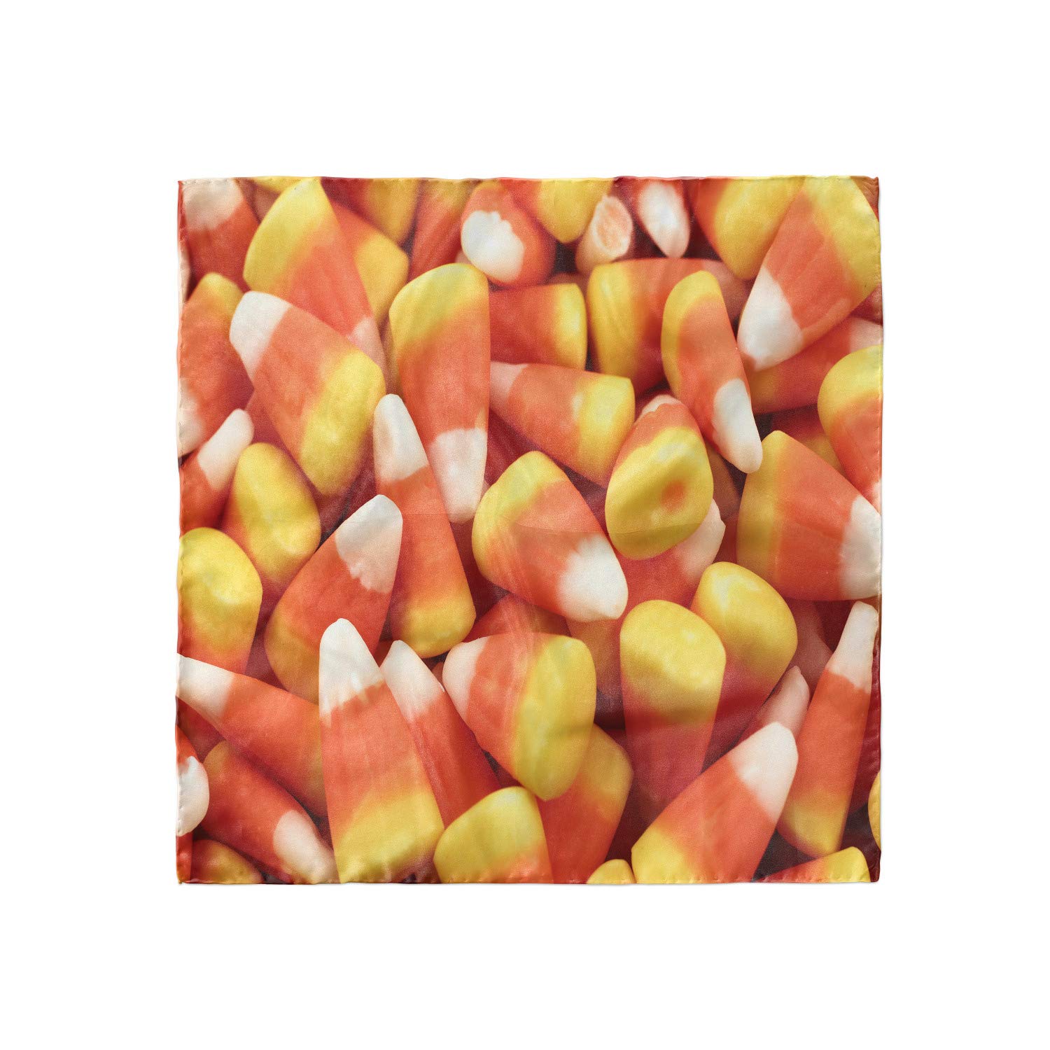 Lunarable Candy Corn Headscarf - Halloween Treats Print Hijab Scarf for Women, Soft Stretchy Muslim Head Wrap for Fall Festivals & Costume Parties