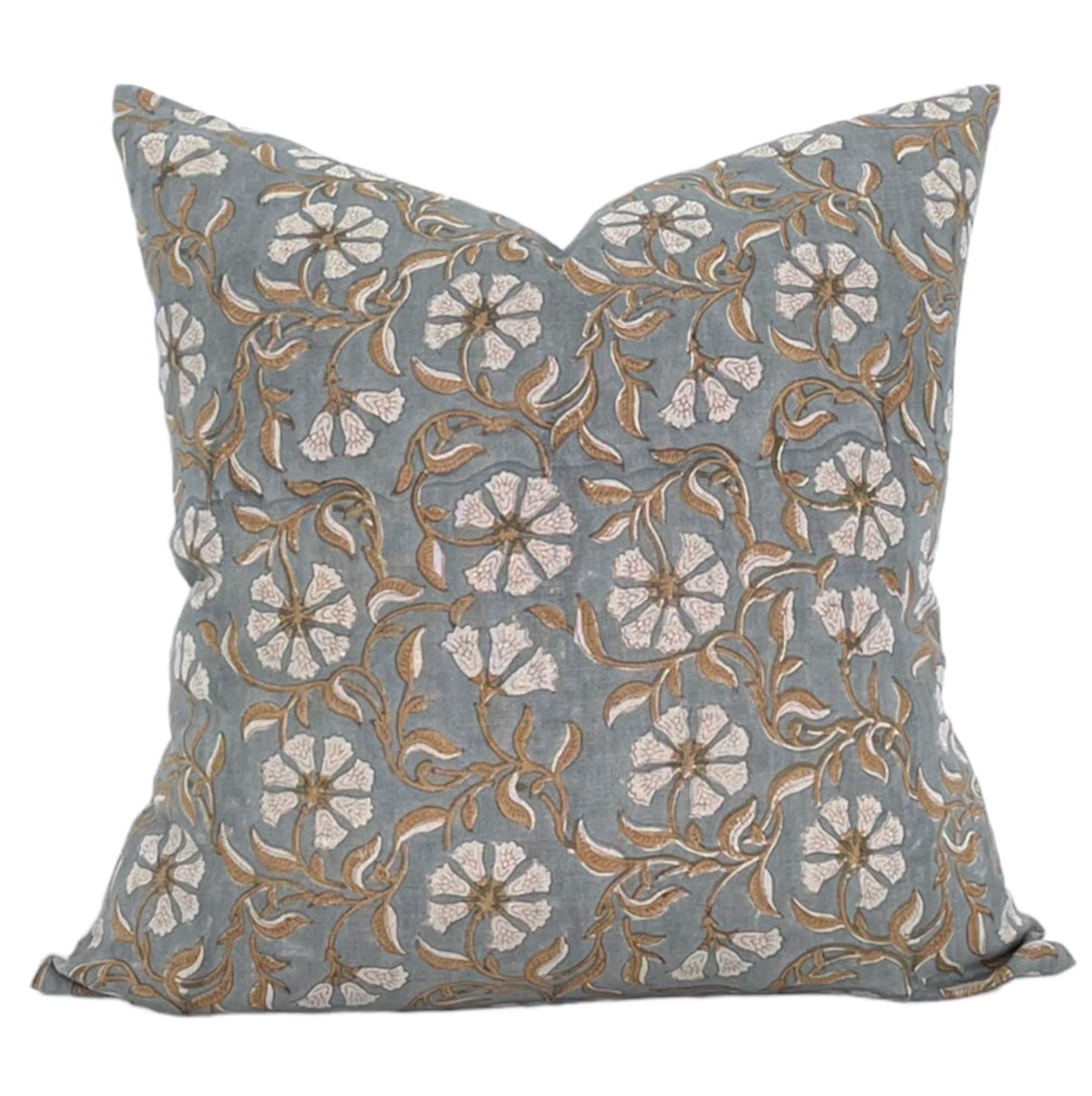 Atherton Surana Blue and Brown Designer Pillow Cover - Elegant Home Decor for Living Room, Bedroom, and Sofa