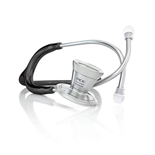 MDF797T11 ProCardial Cardiology Stethoscope - Lightweight Titanium Dual Head Stethoscope for Adults with Black Tube & Silver Chestpiece | Perfect for Doctors, Nurses, and Medical Professionals in Hospitals & Clinics