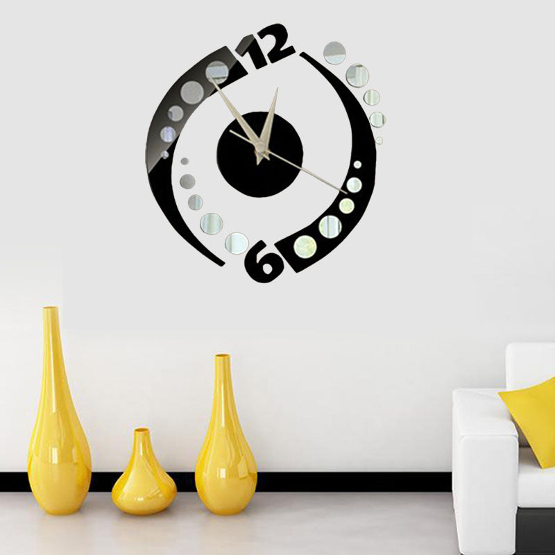DIY Rotating Circle Wall Clock - Silent Home & Office Decor, Peel & Stick Wall Sticker - Perfect for Modern Living Rooms, Bedrooms and Workspaces