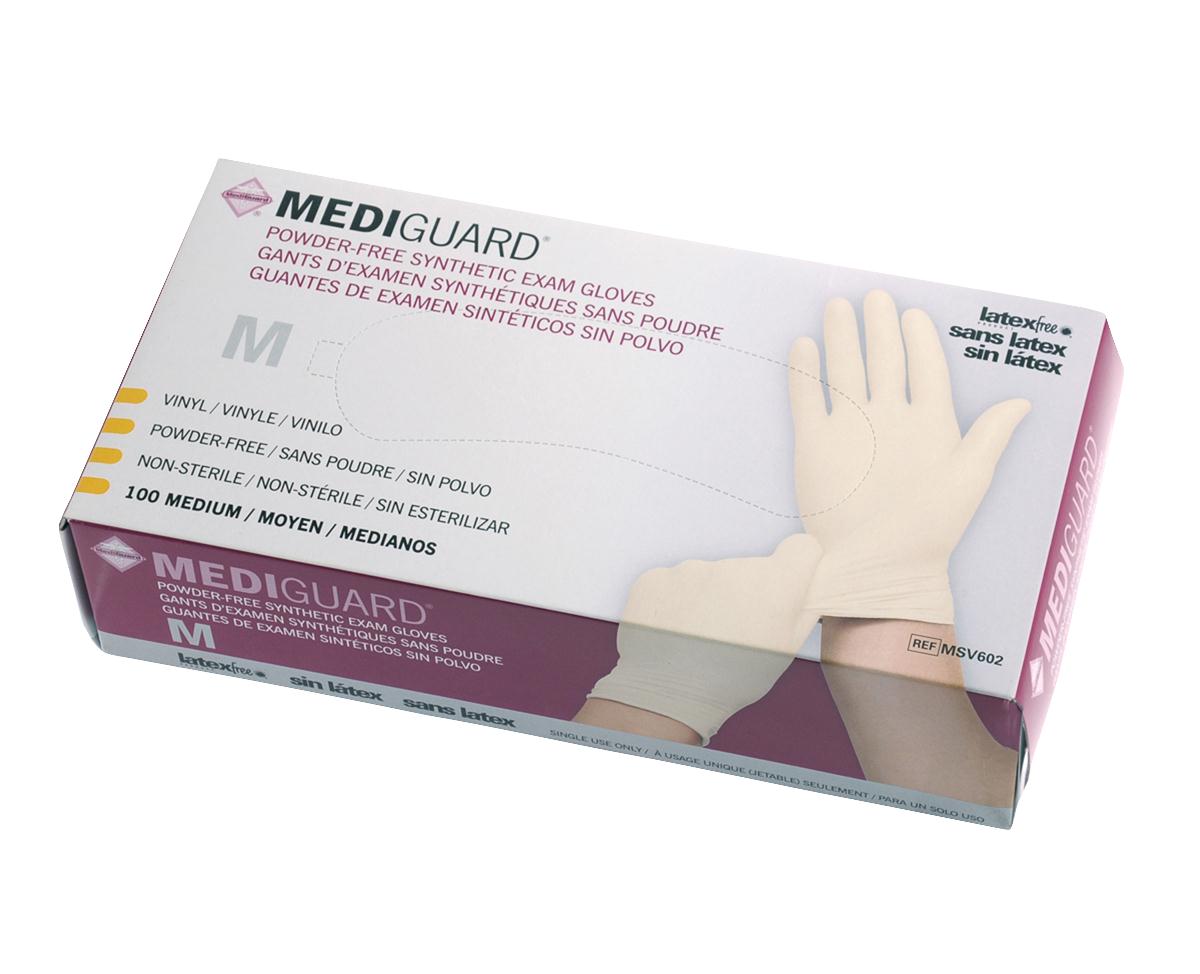 MediGuard Stretch Vinyl Exam Gloves - Latex-Free Disposable Gloves for Medical, Dental & Food Handling - 100 Count Box - Perfect for Healthcare Professionals, Tattoo Artists & Cleaning Services