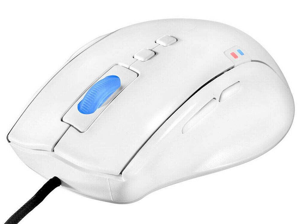 QPAD OM-75 LED Bluelight Optical Wired Gaming Mouse with Mouse Pad - High Precision 3200DPI for PC, Laptop - Perfect for FPS, MOBA & Esports Gaming