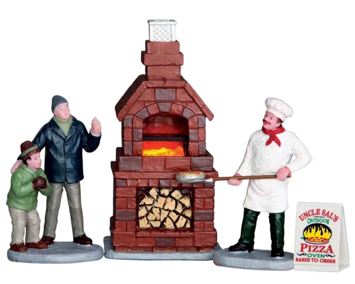 Lemax Village Collection Outdoor Pizza Oven Set of 4 - #64066 | Authentic Miniature Pizza Oven for Christmas Villages, Holiday Displays & Collectible Decorations